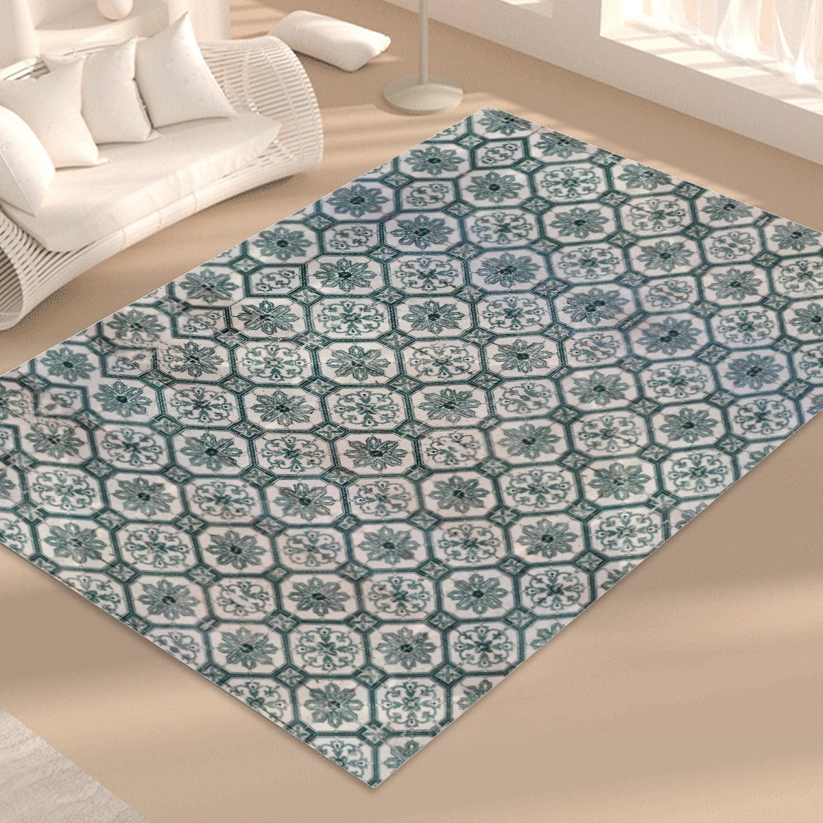 Yoycol Rug L / White Italian Blue - Foldable Rectangular Floor Mat