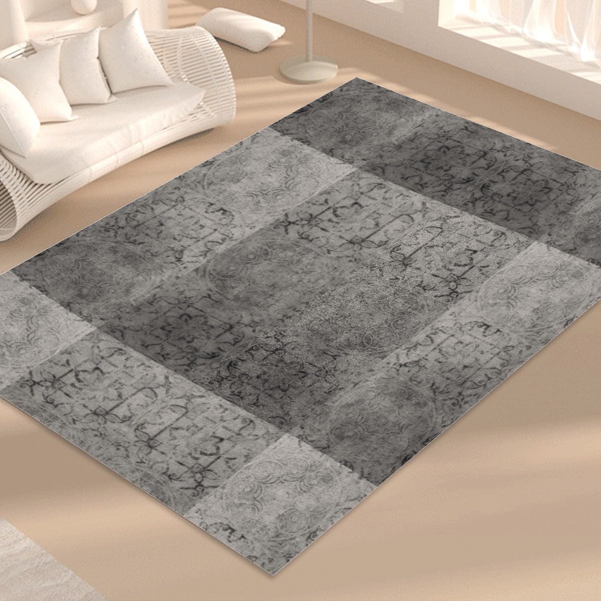 Yoycol Rugs L / White Gray Tile - Foldable Rectangular Floor Mat