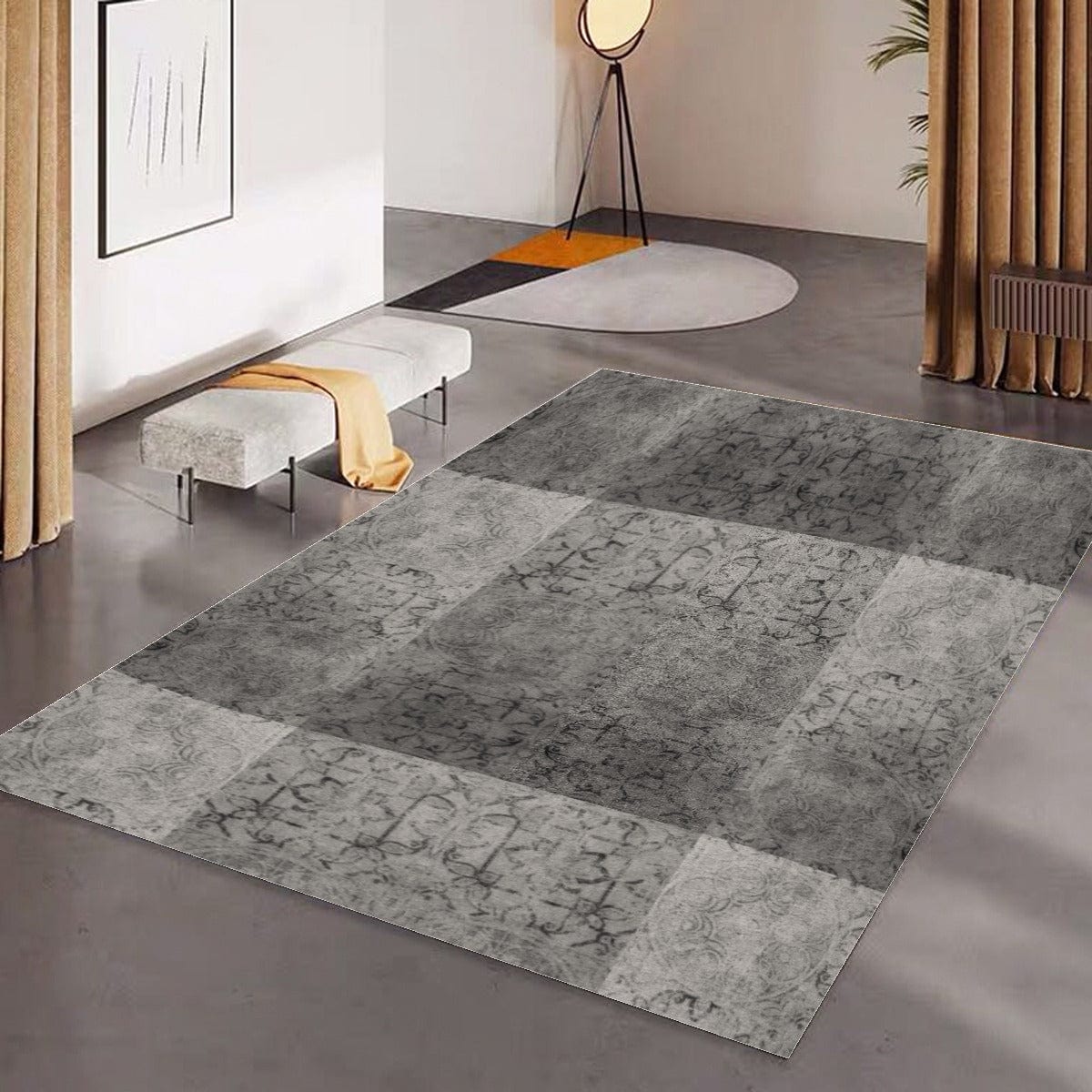 Yoycol Rugs Gray Tile - Foldable Rectangular Floor Mat