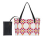 Yoycol U / White Shopping Tote Bag With Black Mini Purse