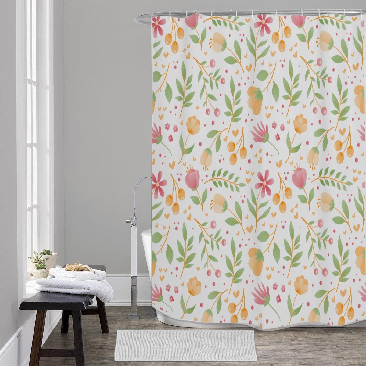Yoycol Shower Curtain Spring Flowers Shower Curtains 150（gsm）