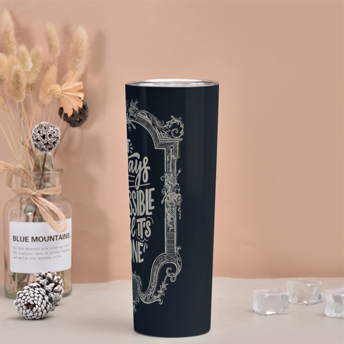 Yoycol U / White Skinny Tumbler Stainless Steel with Lids 30OZ