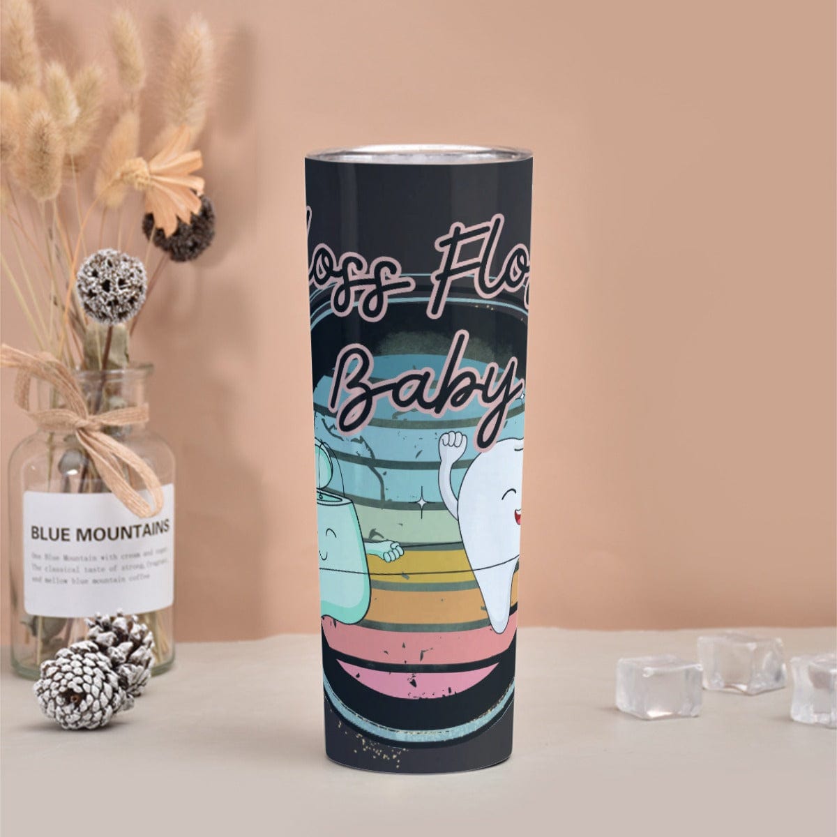 Yoycol U / White Skinny Tumbler Stainless Steel with Lids 30OZ