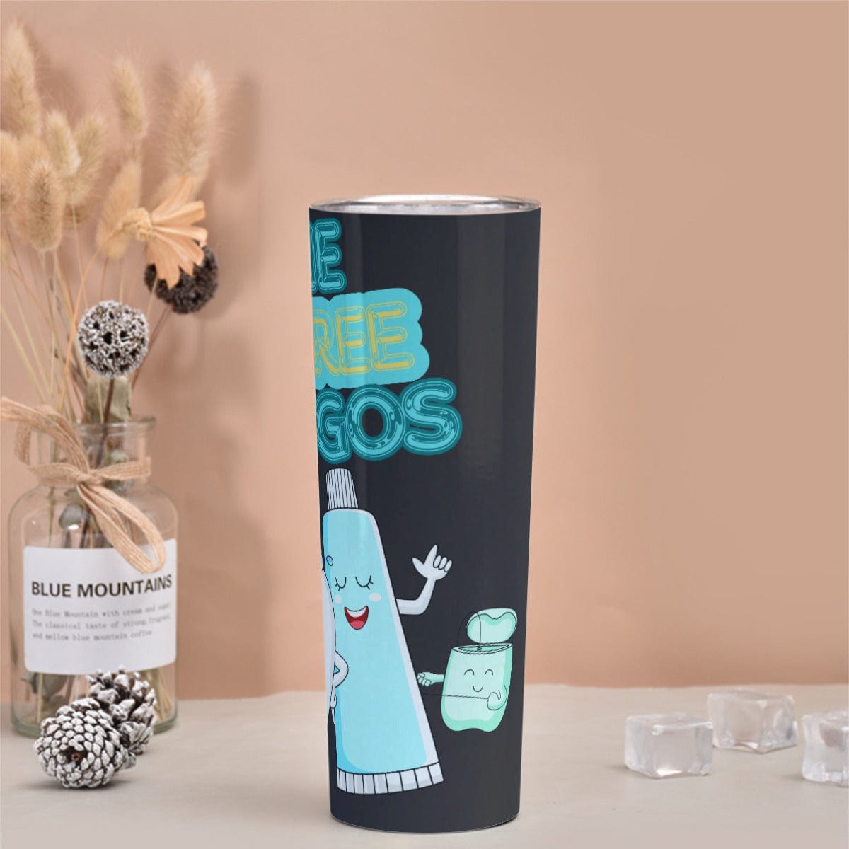 Yoycol U / White Skinny Tumbler Stainless Steel with Lids 30OZ