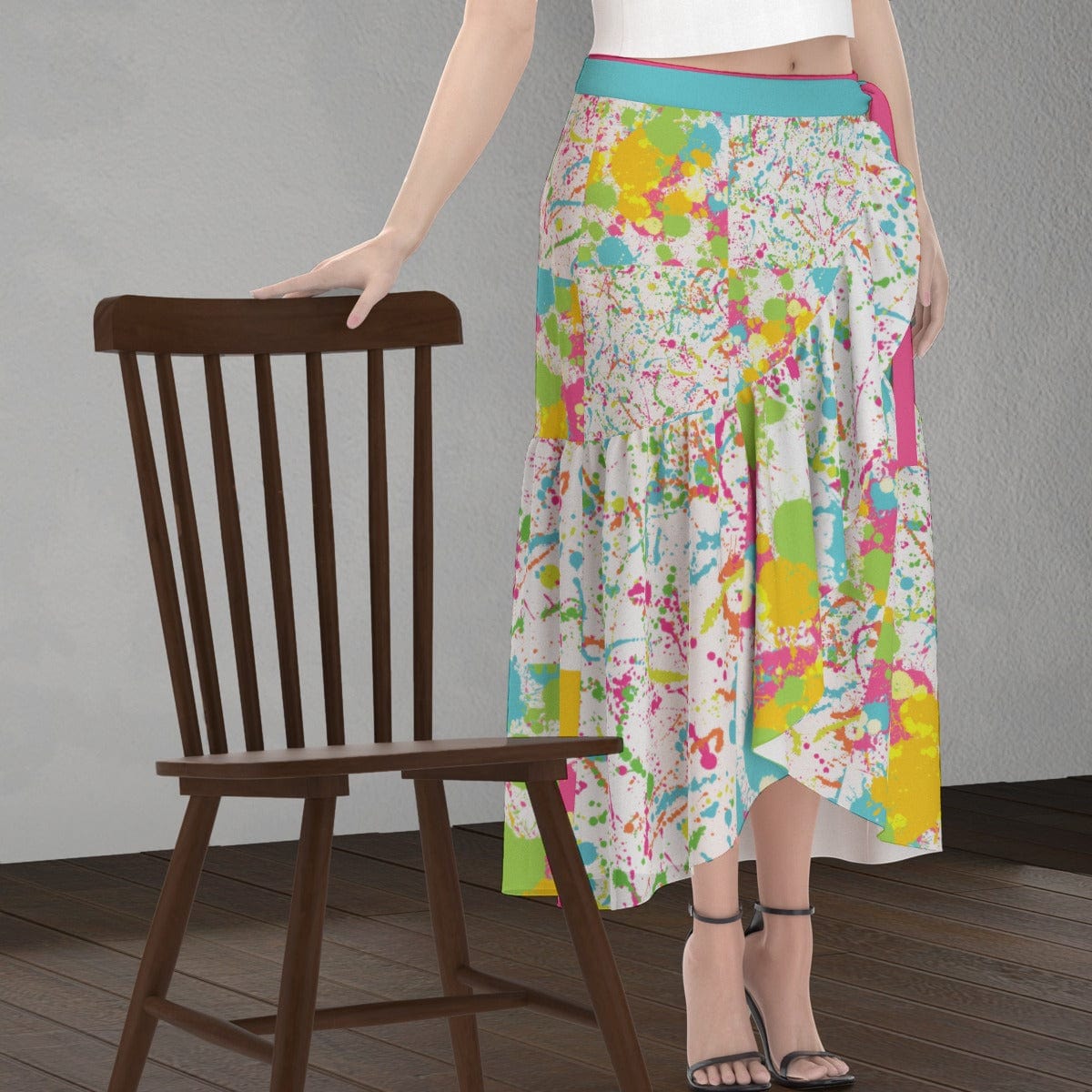 Yoycol skirt 2XL / Paint Splatter Paint Splatter - Women's Wrap Skirt
