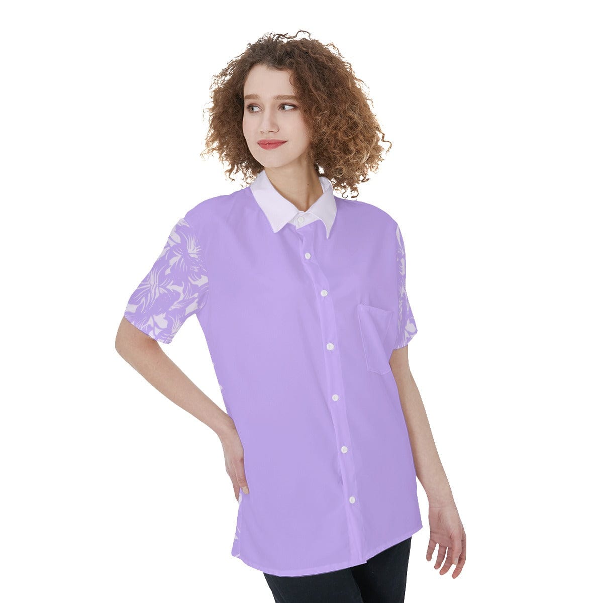 Yoycol Skirt Set Hawaiian Lavender - Women's Short Sleeve Shirt With Pocket