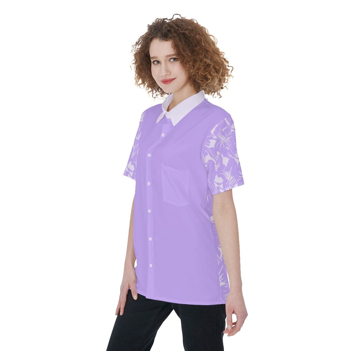 Yoycol Skirt Set Hawaiian Lavender - Women's Short Sleeve Shirt With Pocket