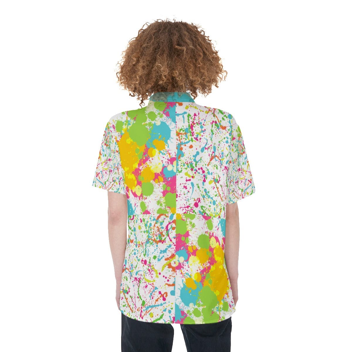 Yoycol Skirt Set Paint Splatter - Women's Short Sleeve Shirt With Pocket