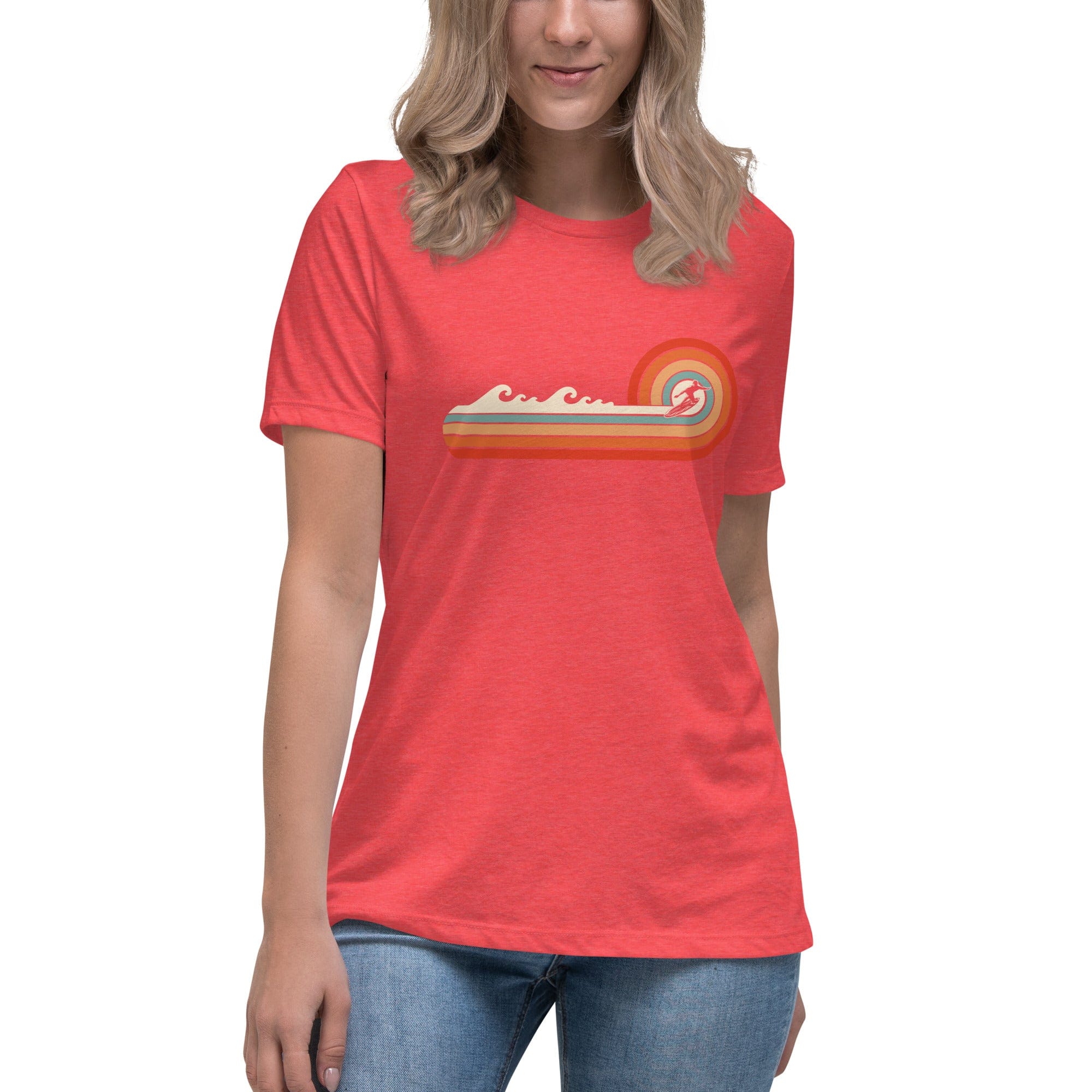 Spruced Roost Heather Red / S Surfs Up - Women's Relaxed T-Shirt - S-3XL