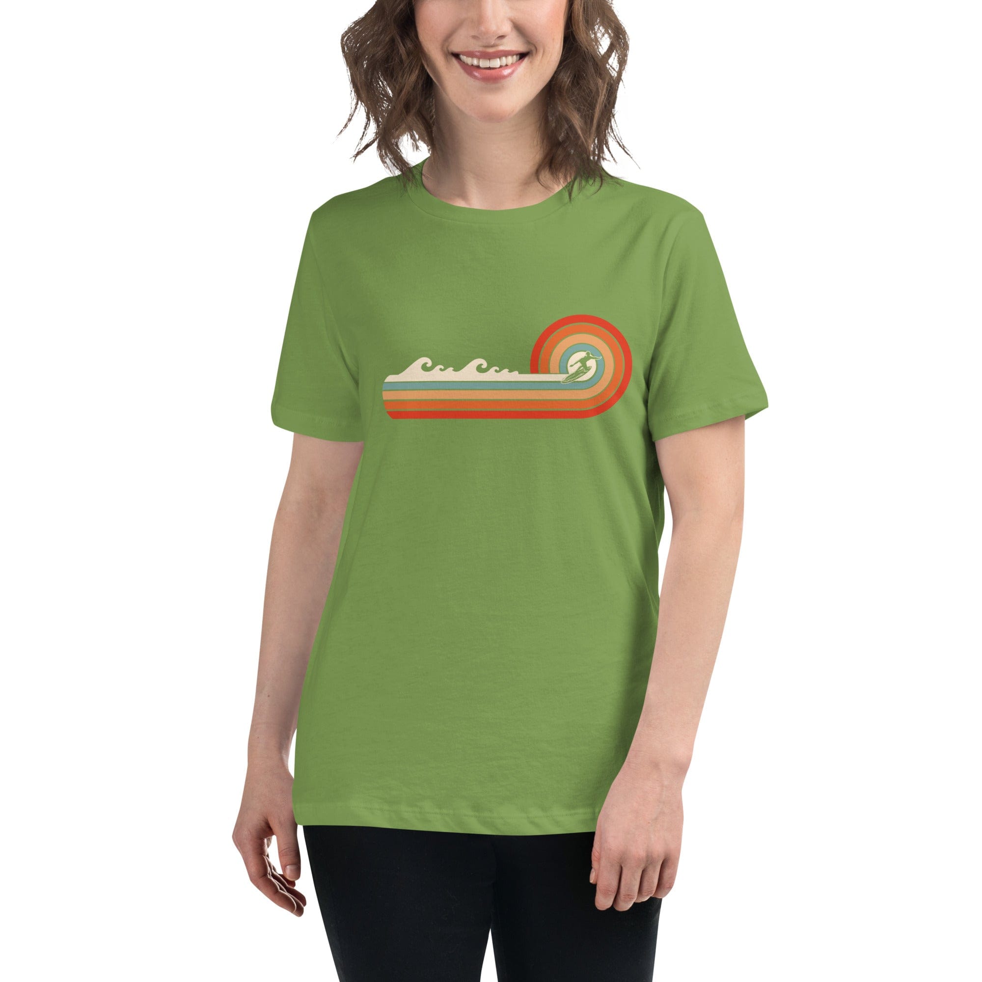 Spruced Roost Leaf / S Surfs Up - Women's Relaxed T-Shirt - S-3XL