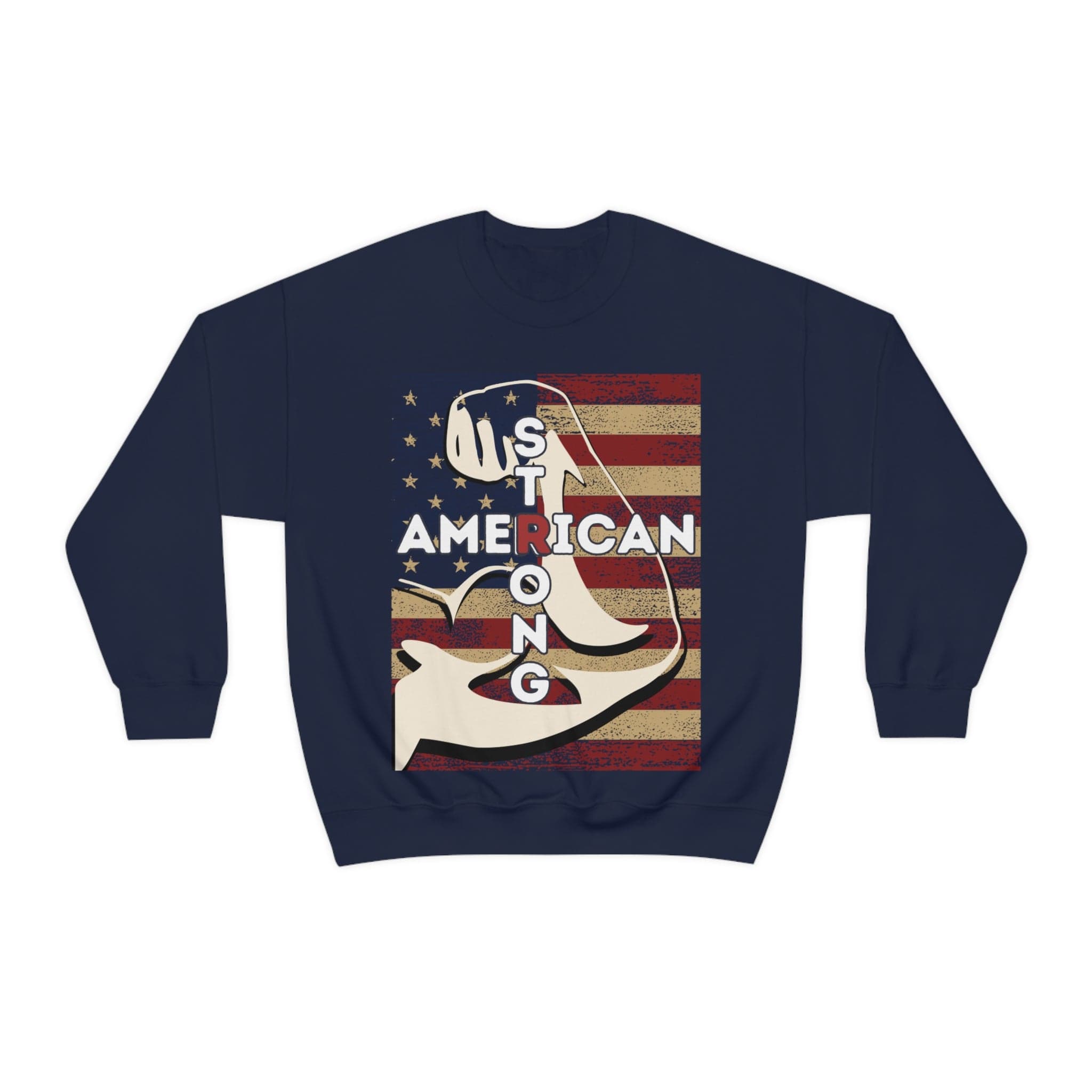 Printify Sweatshirt S / Navy American Strong Unisex Heavy Blend™ Crewneck Sweatshirt