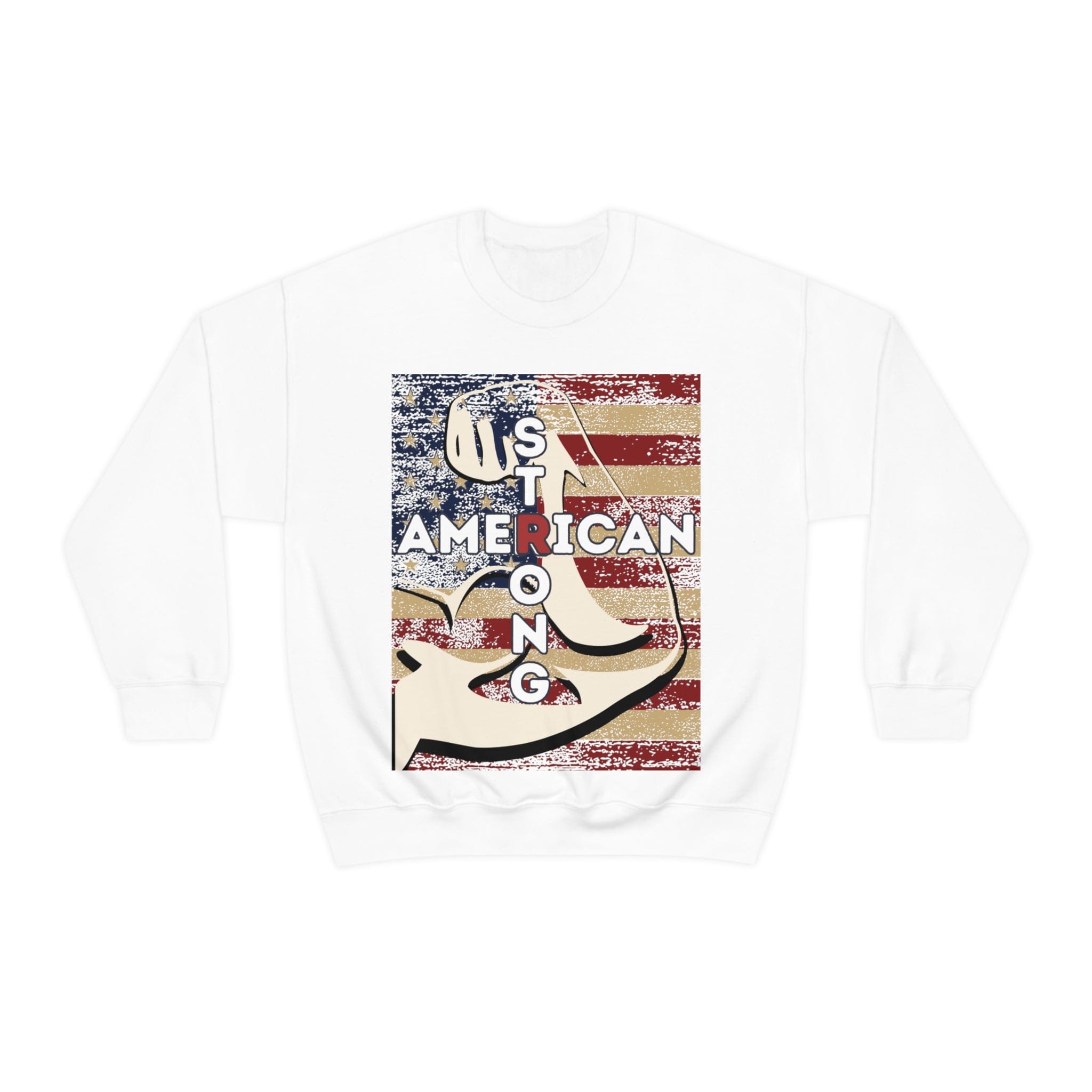 Printify Sweatshirt S / White American Strong Unisex Heavy Blend™ Crewneck Sweatshirt