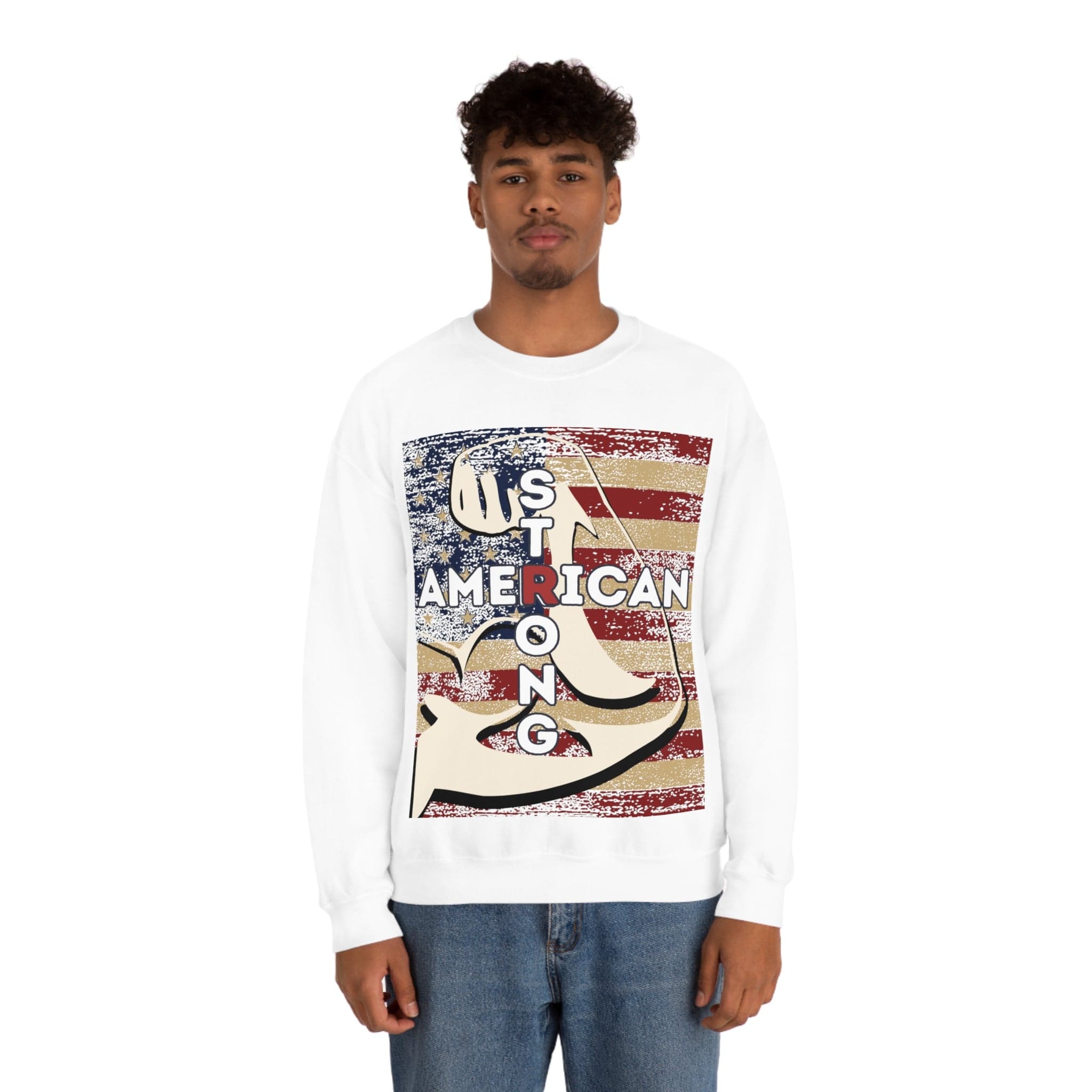 Printify Sweatshirt American Strong Unisex Heavy Blend™ Crewneck Sweatshirt