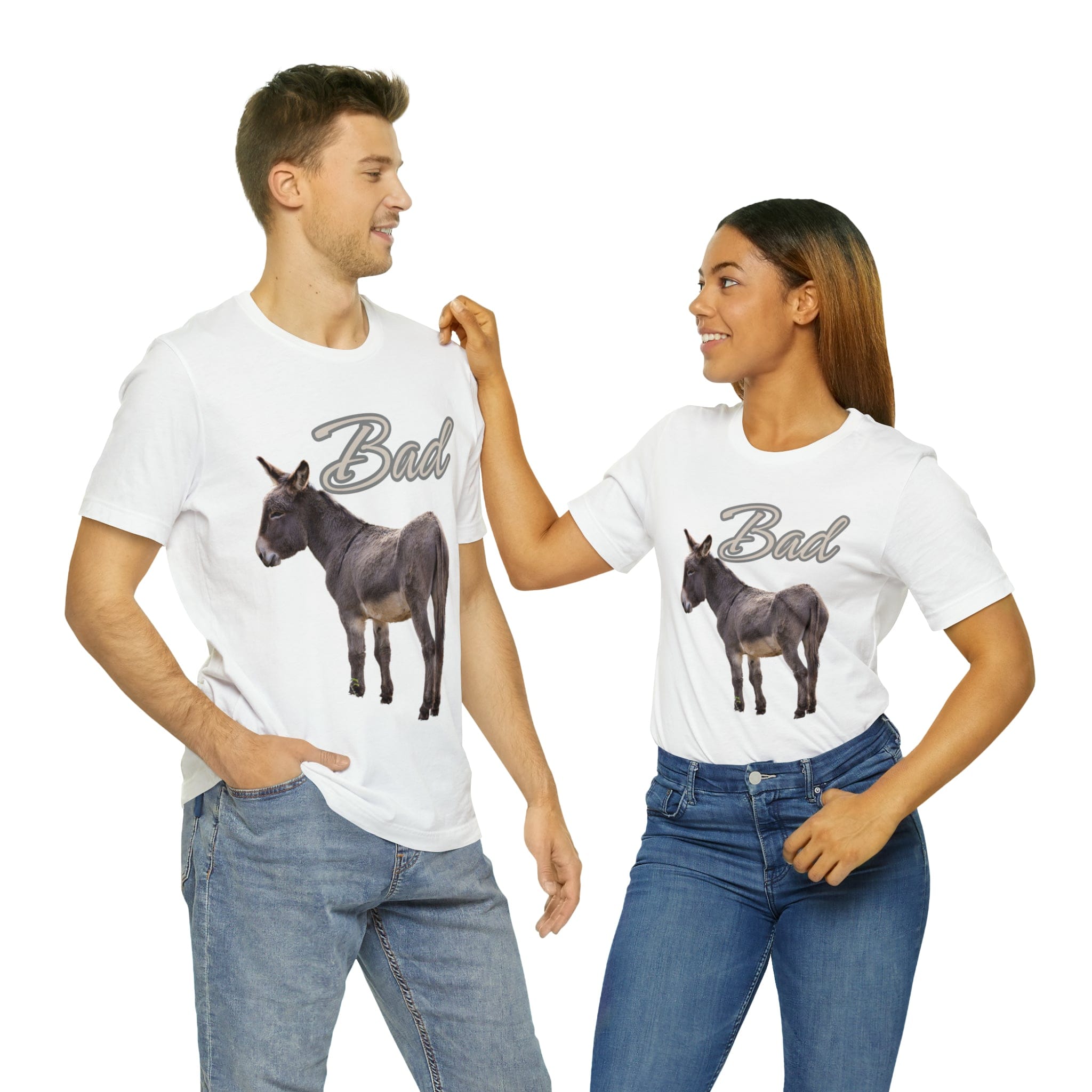Printify T-Shirt White / S Bad Ass (Donkey) - Unisex Jersey Short Sleeve Tee