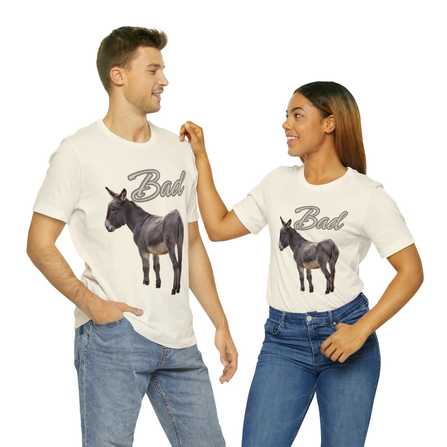 Printify T-Shirt Natural / S Bad Ass (Donkey) - Unisex Jersey Short Sleeve Tee