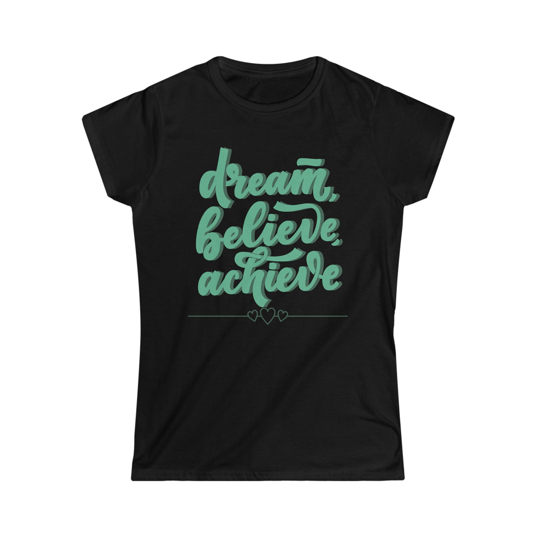 Printify T-Shirt Black / S Believe it Women's Softstyle Tee