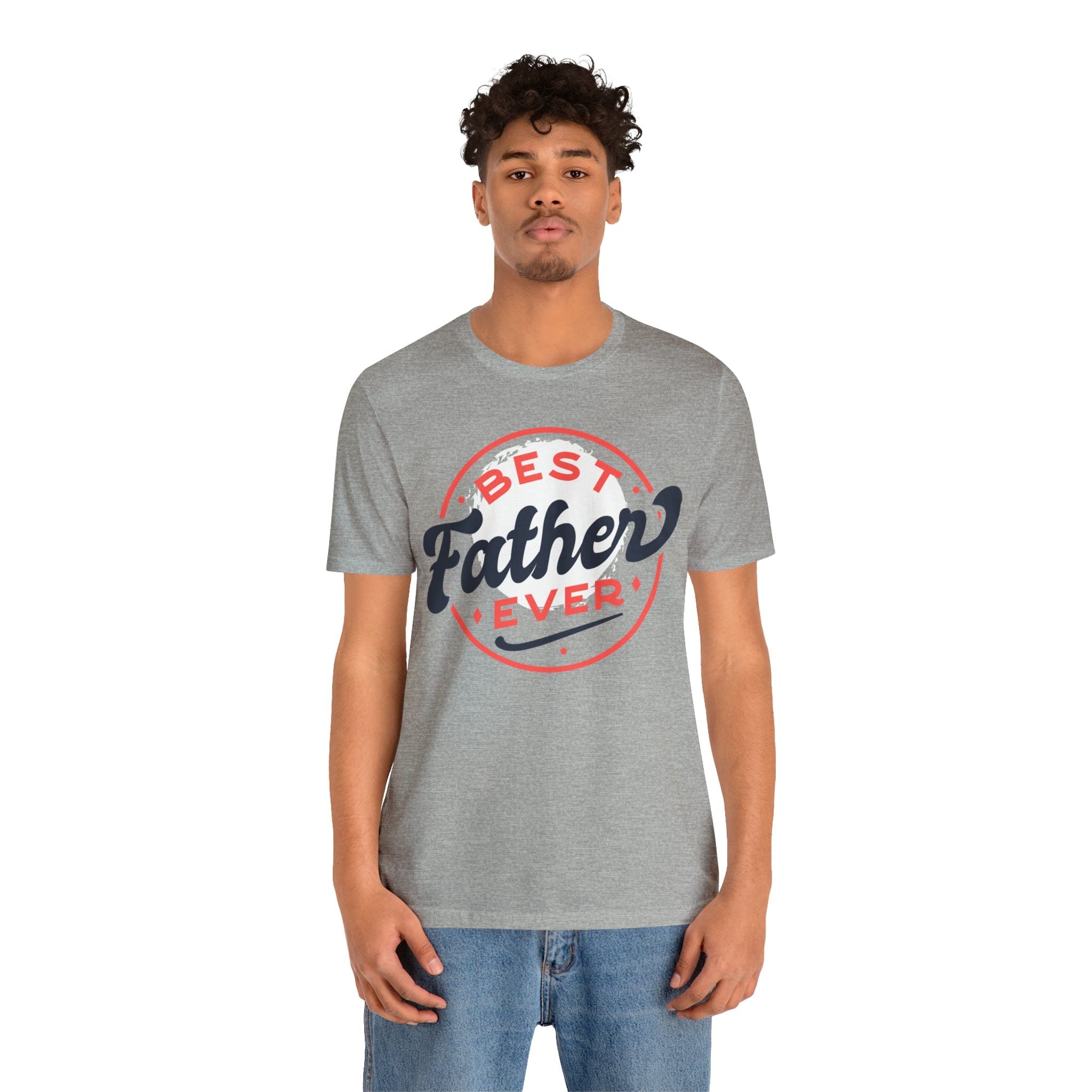 Printify T-Shirt Best Father Ever - Jersey Short Sleeve Tee