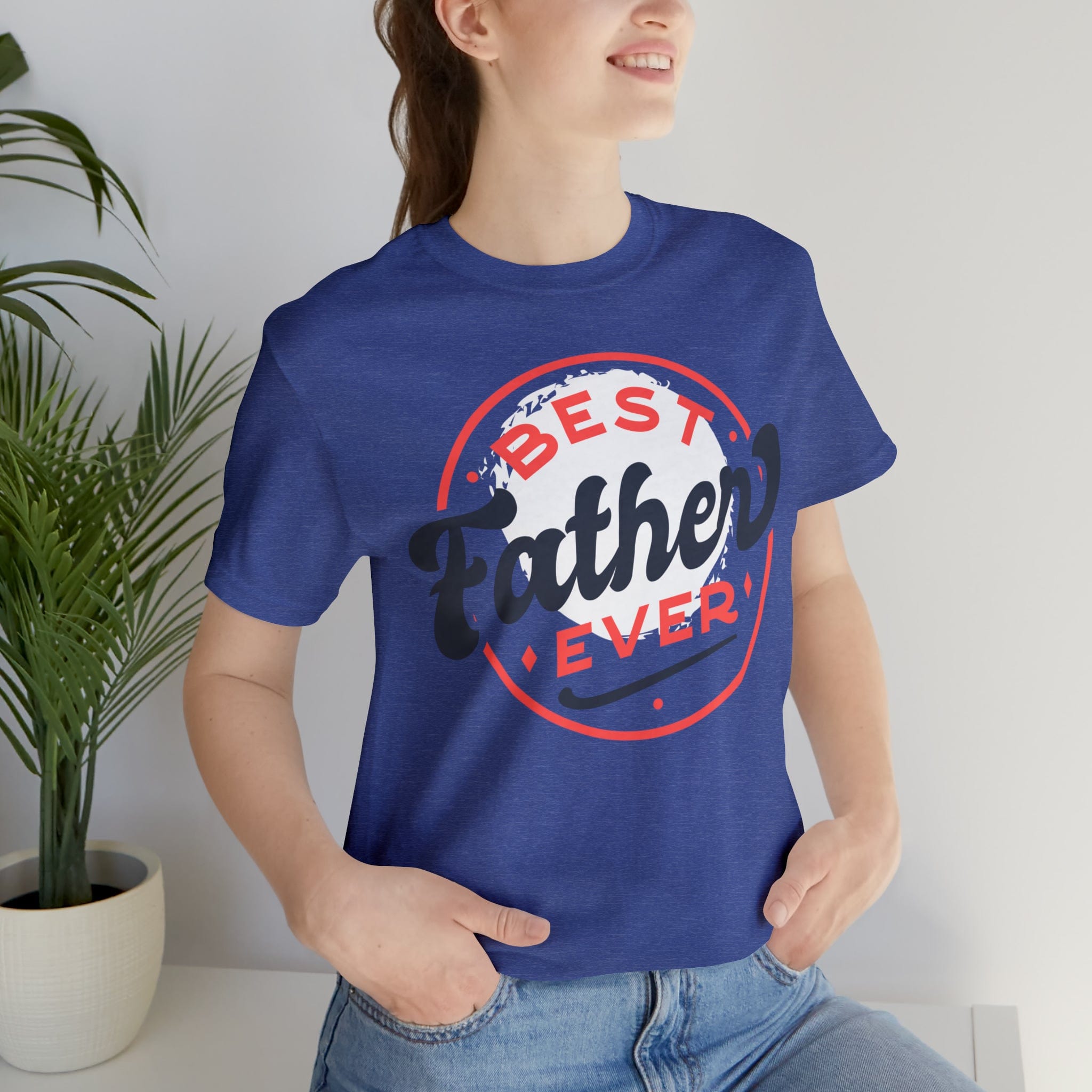 Printify T-Shirt Best Father Ever - Jersey Short Sleeve Tee