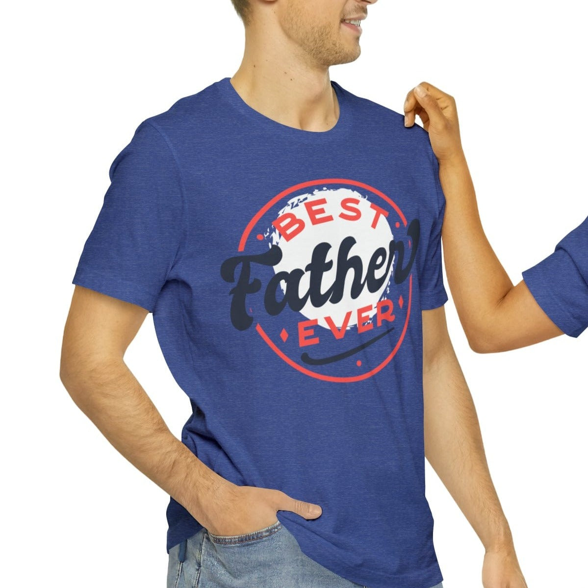 Printify T-Shirt Best Father Ever - Jersey Short Sleeve Tee