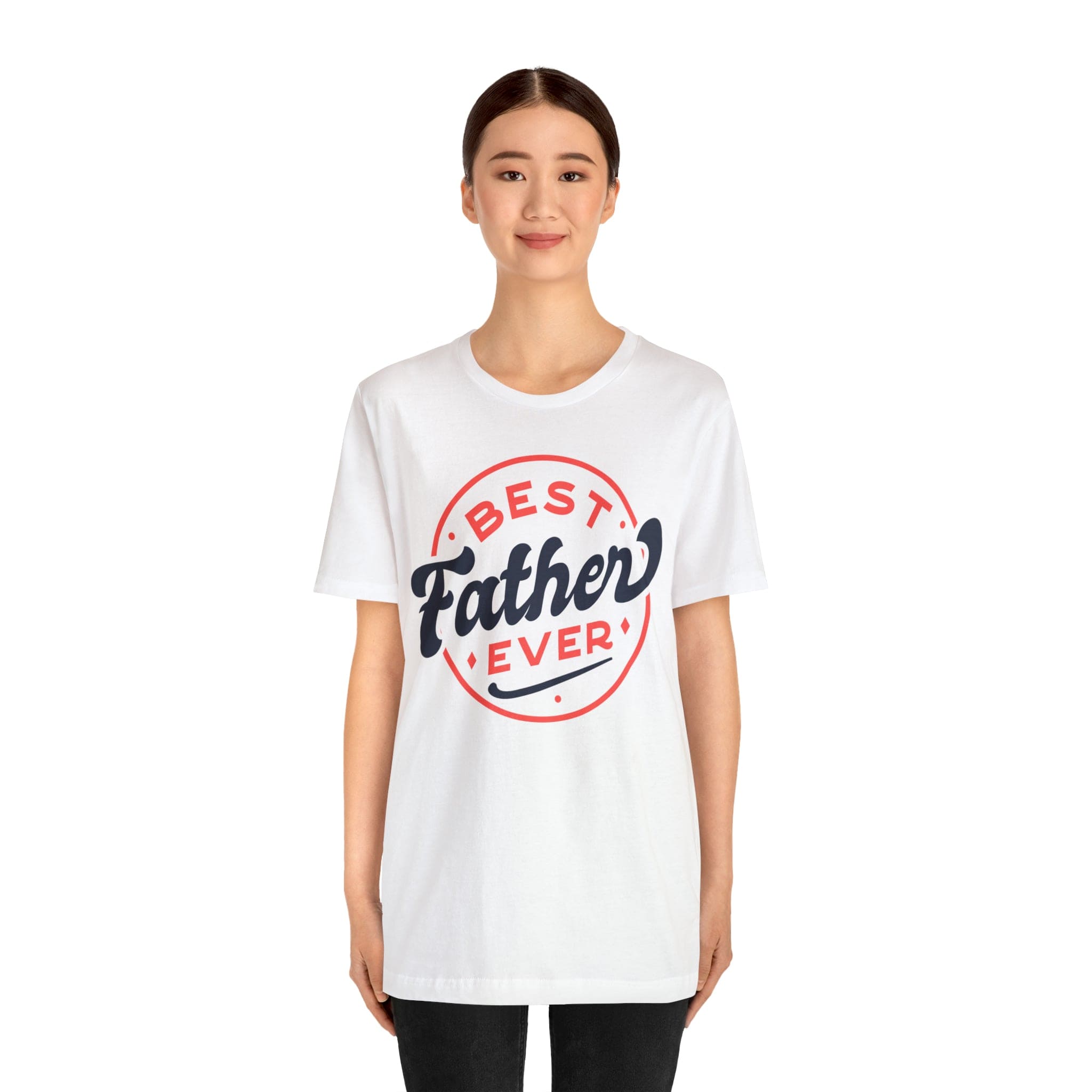 Printify T-Shirt Best Father Ever - Jersey Short Sleeve Tee