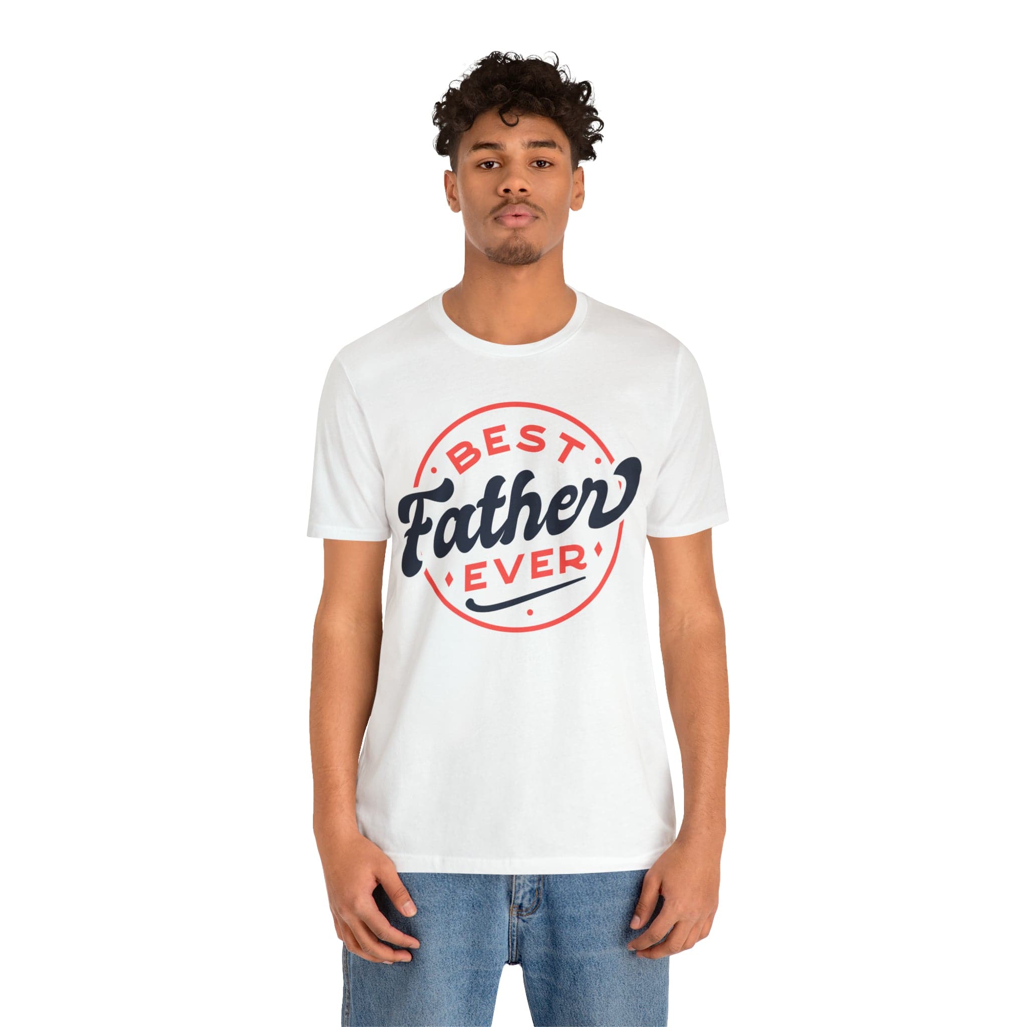 Printify T-Shirt Best Father Ever - Jersey Short Sleeve Tee