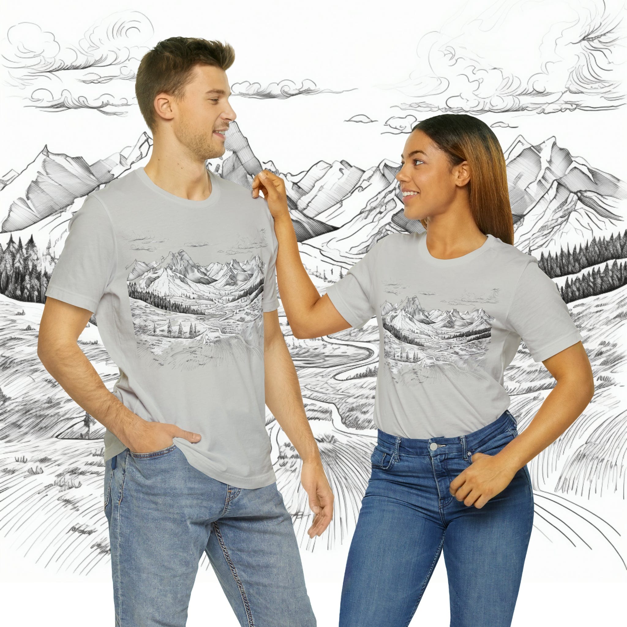 Printify T-Shirt Silver / S Chugach Valley Alaskan Wilderness - Unisex Jersey Short Sleeve Tee