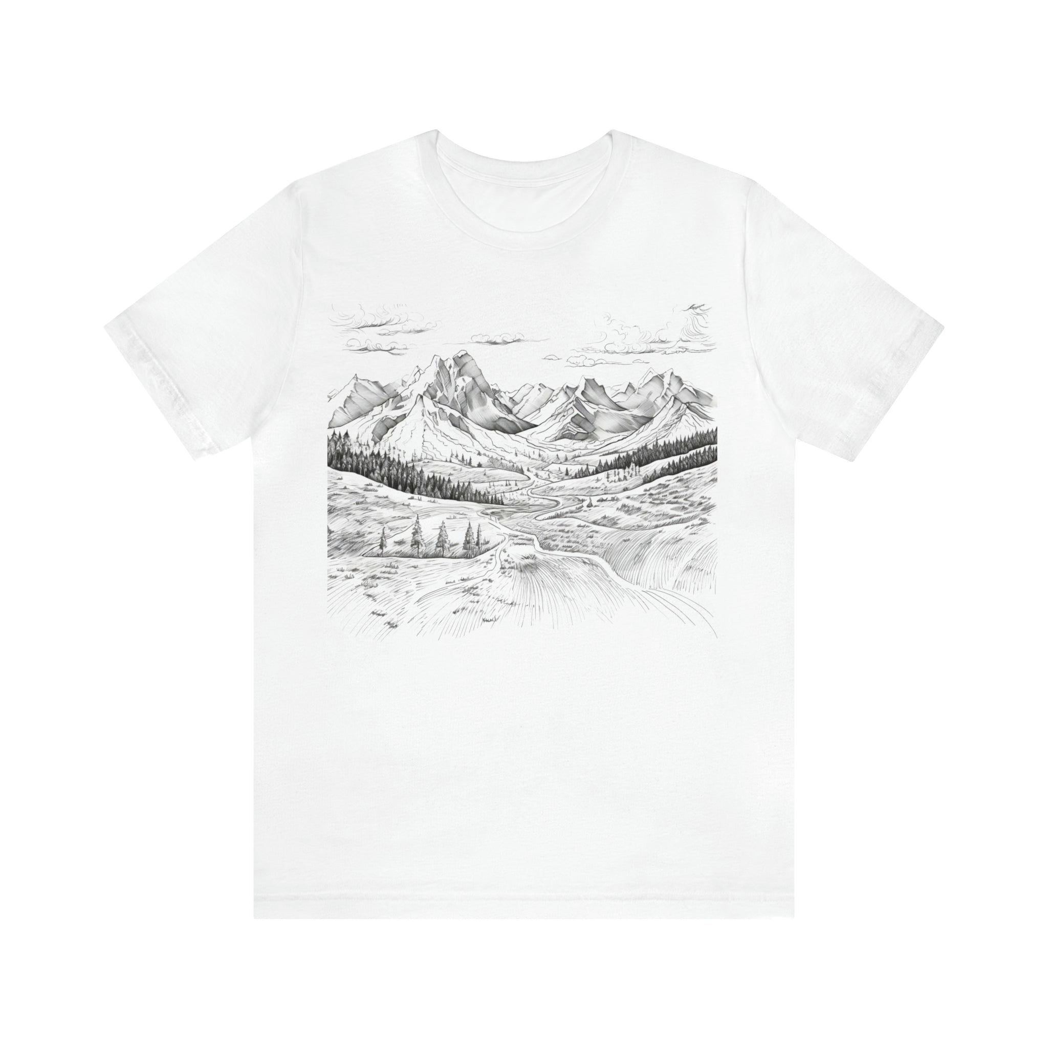Printify T-Shirt Chugach Valley Alaskan Wilderness - Unisex Jersey Short Sleeve Tee