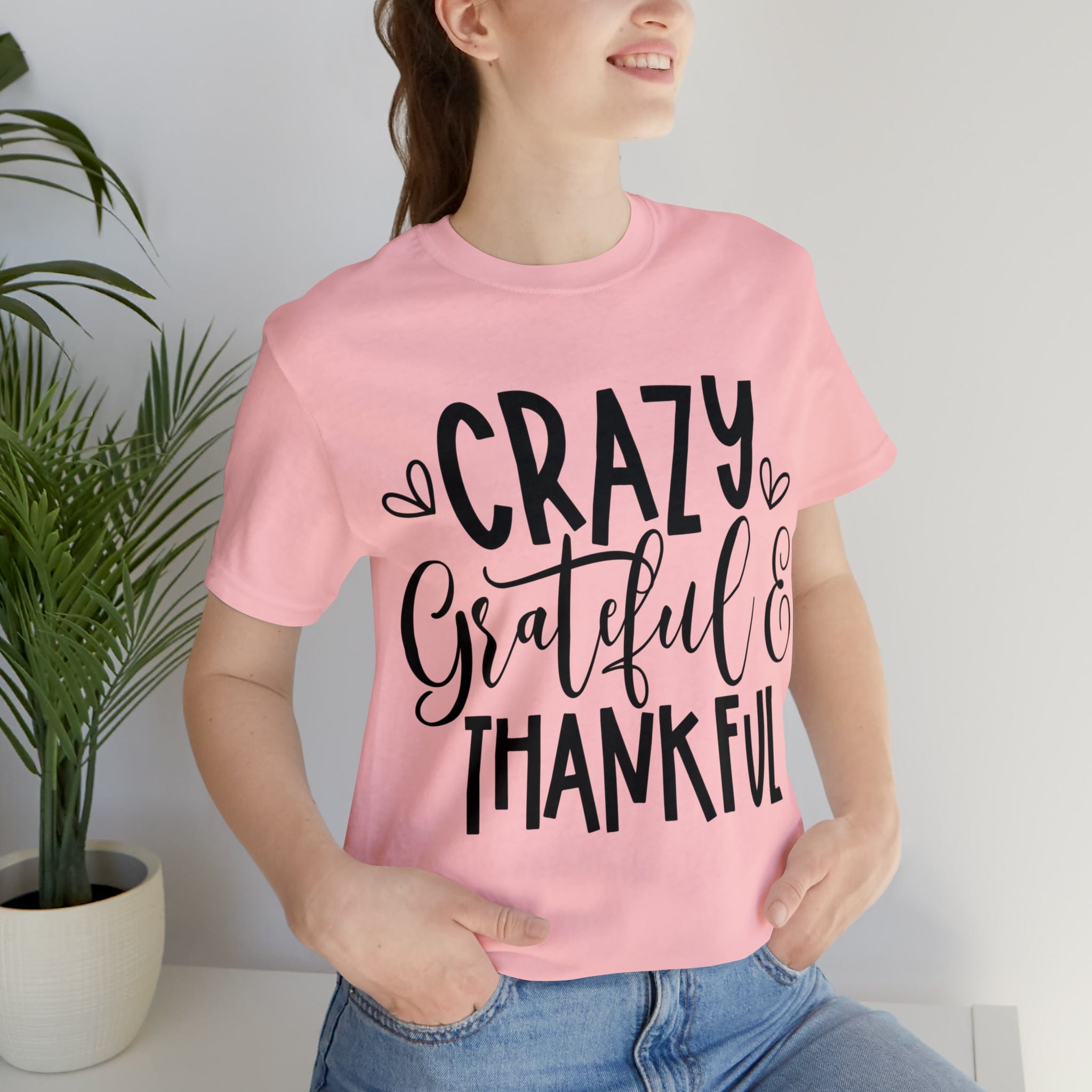 Printify T-Shirt Crazy Grateful Thankful - Unisex Jersey Short Sleeve Tee