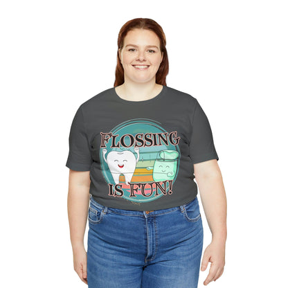 Printify T-Shirt Flossing is fun! Unisex Jersey Short Sleeve Tee