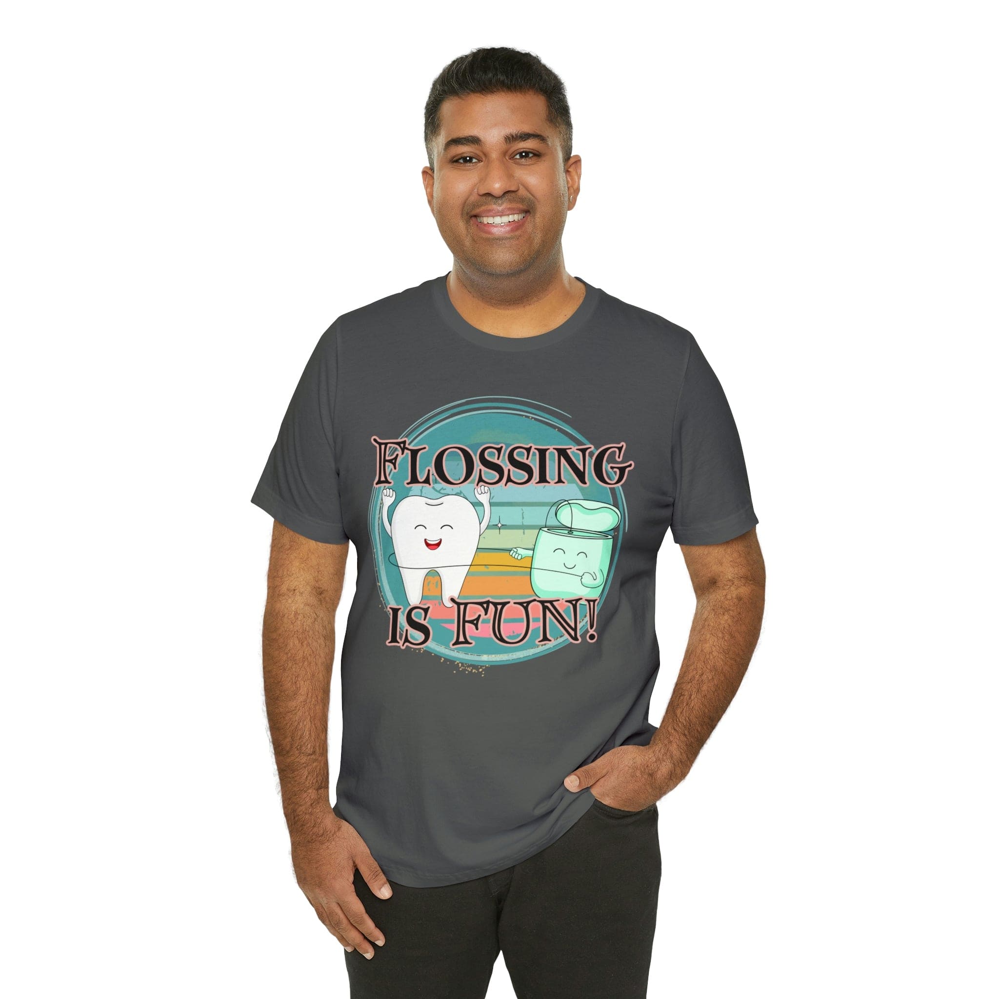 Printify T-Shirt Flossing is fun! Unisex Jersey Short Sleeve Tee