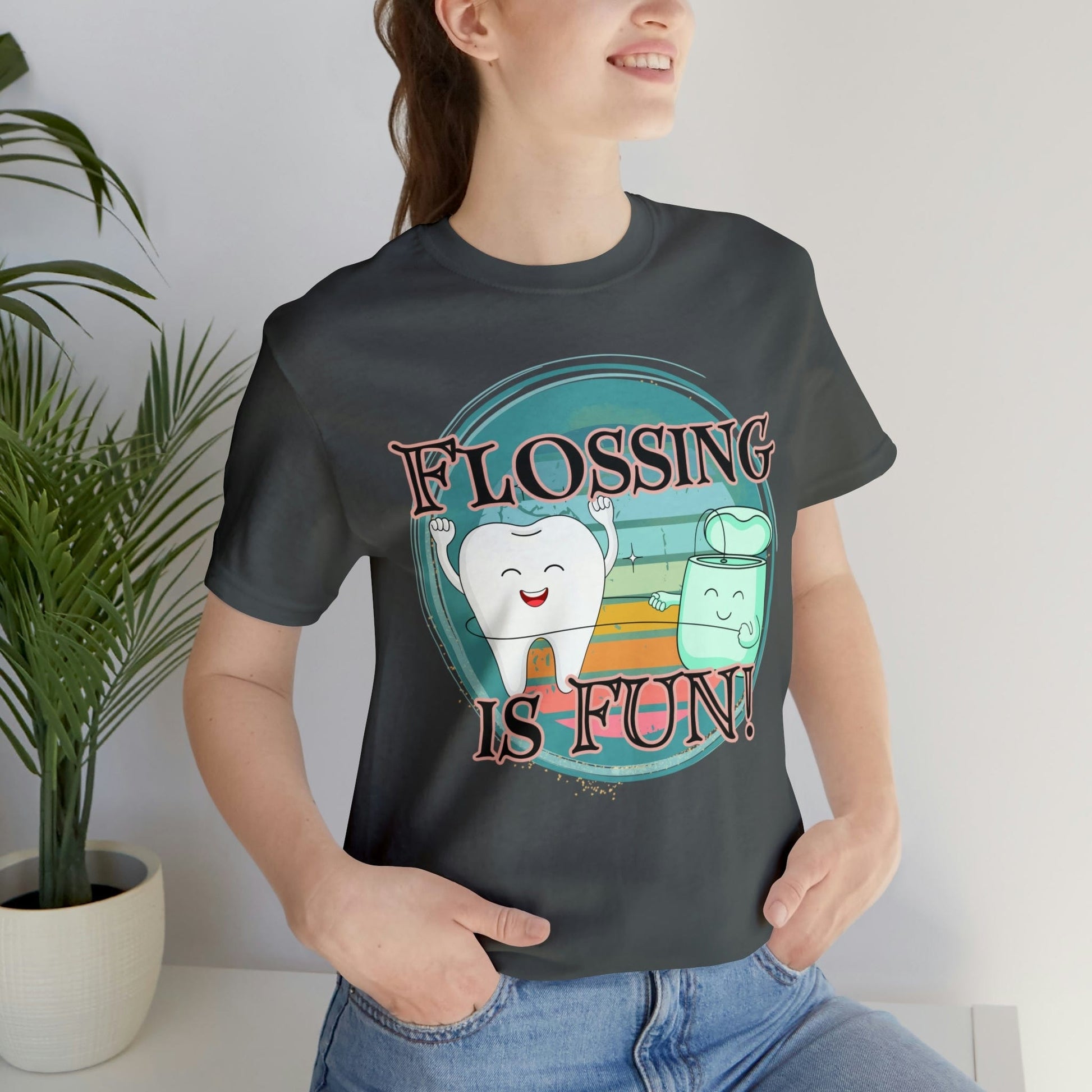 Printify T-Shirt Flossing is fun! Unisex Jersey Short Sleeve Tee