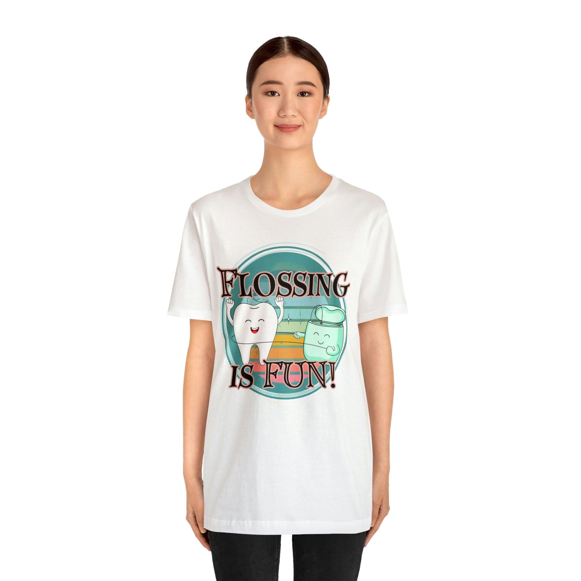 Printify T-Shirt Flossing is fun! Unisex Jersey Short Sleeve Tee