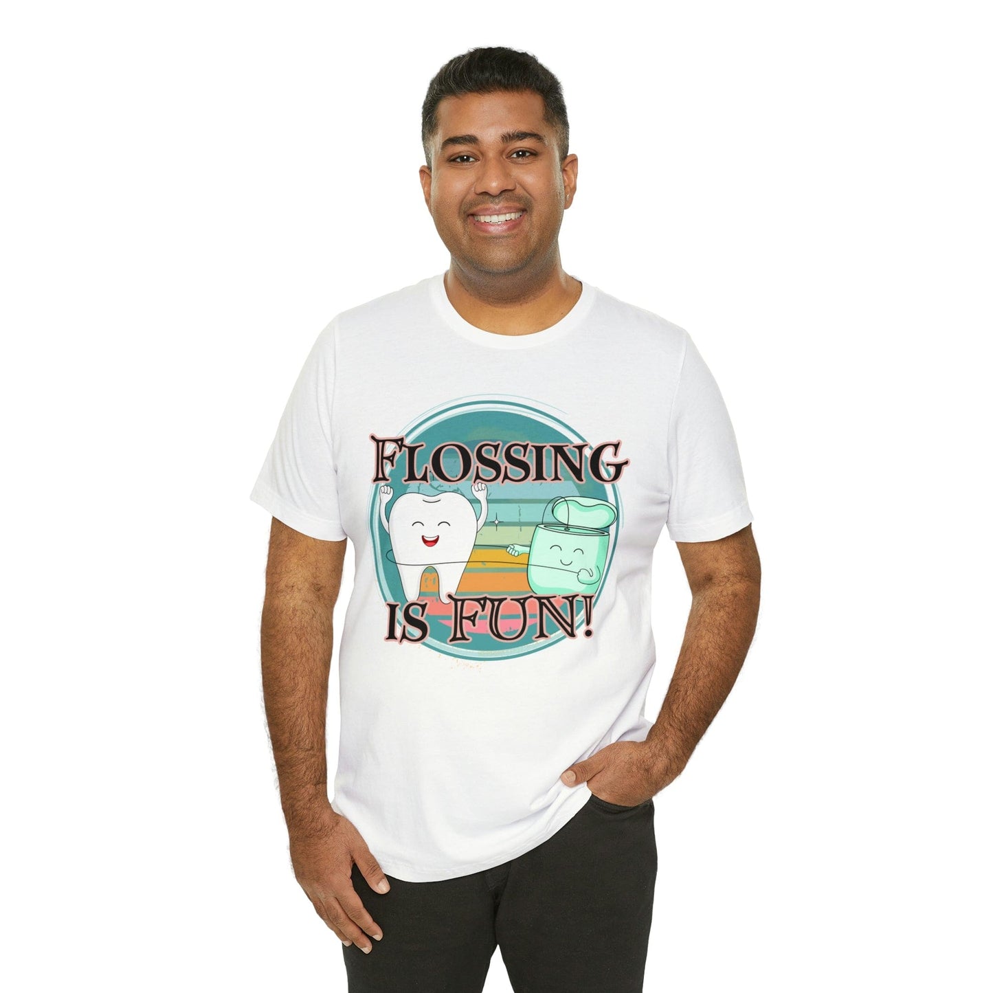 Printify T-Shirt Flossing is fun! Unisex Jersey Short Sleeve Tee