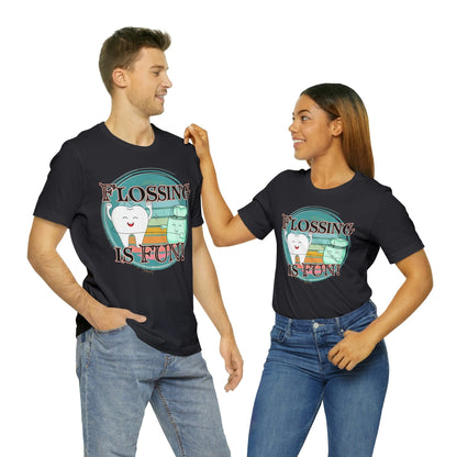 Printify T-Shirt Flossing is fun! Unisex Jersey Short Sleeve Tee