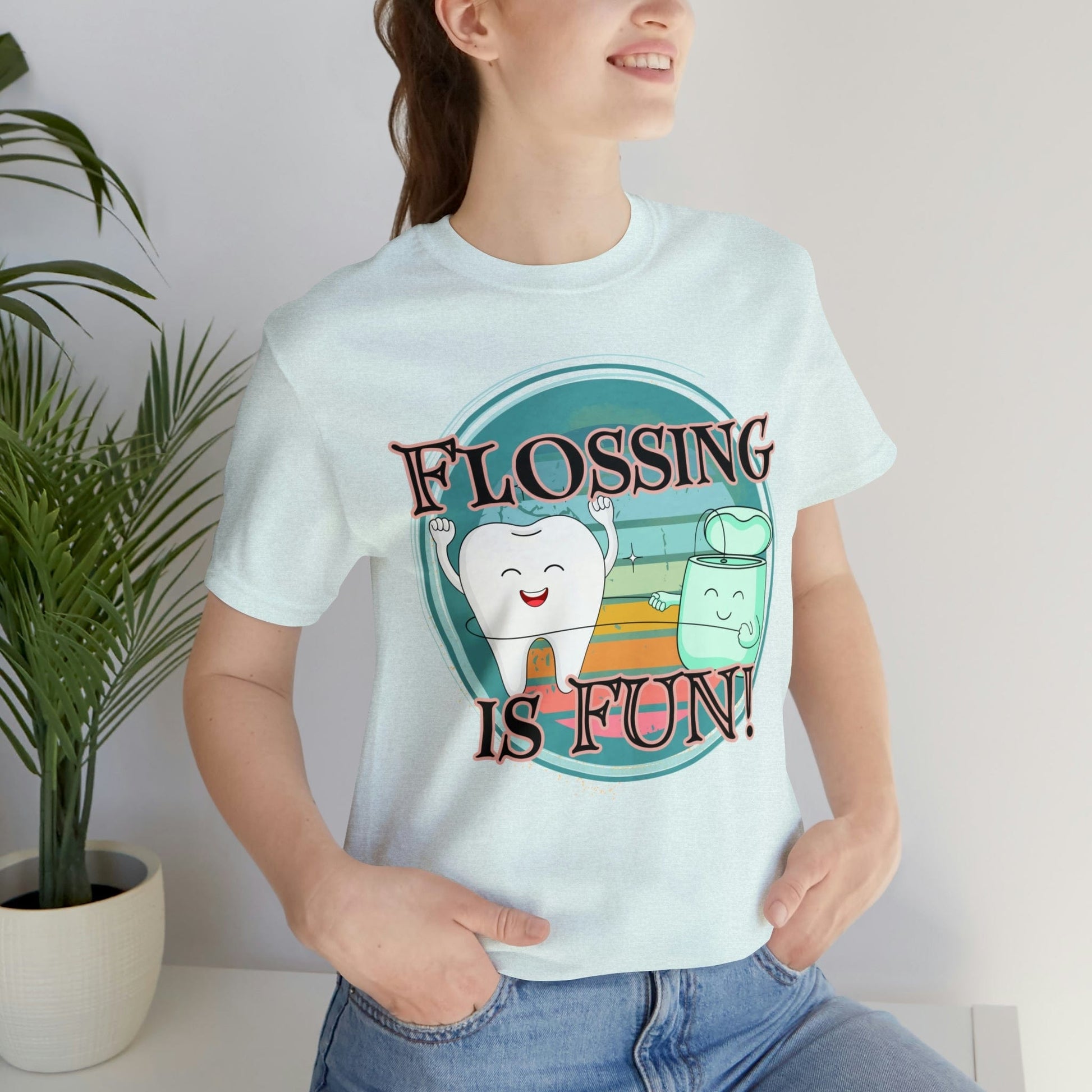 Printify T-Shirt Flossing is fun! Unisex Jersey Short Sleeve Tee