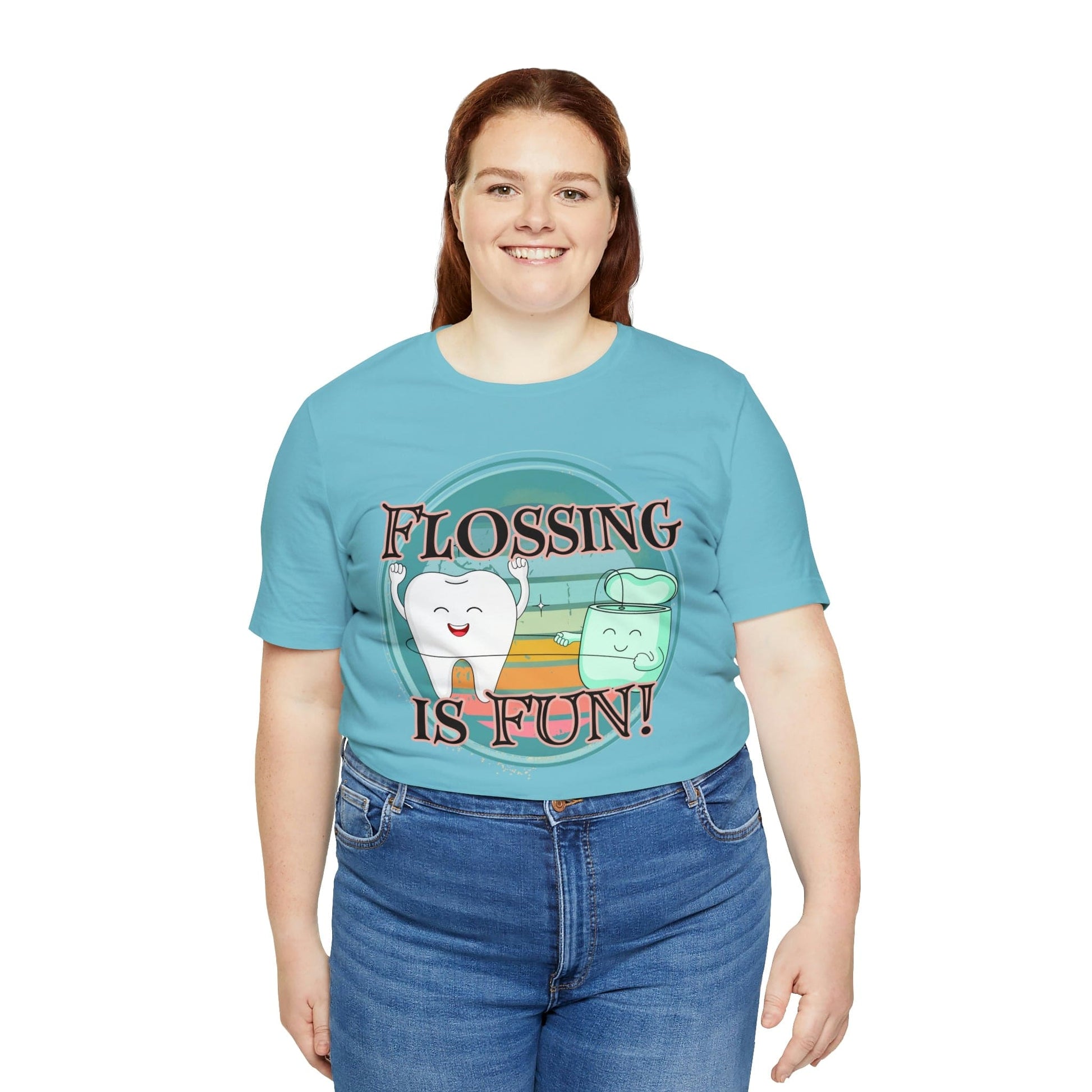 Printify T-Shirt Flossing is fun! Unisex Jersey Short Sleeve Tee