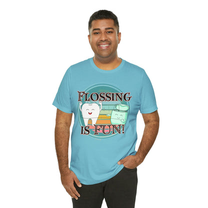 Printify T-Shirt Flossing is fun! Unisex Jersey Short Sleeve Tee