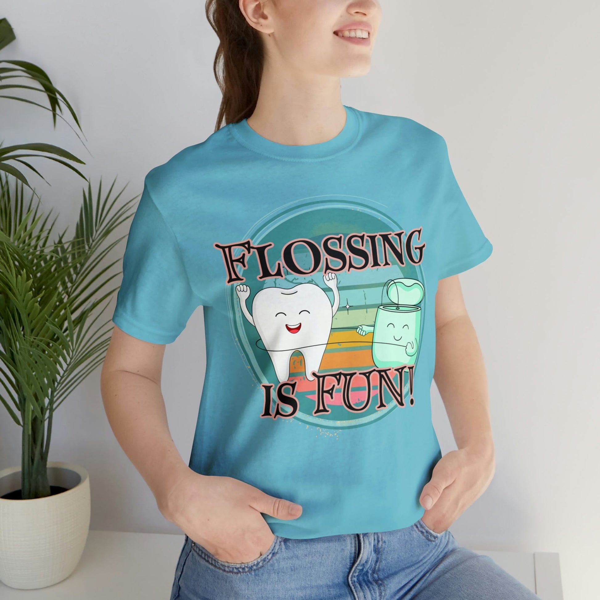 Printify T-Shirt Flossing is fun! Unisex Jersey Short Sleeve Tee