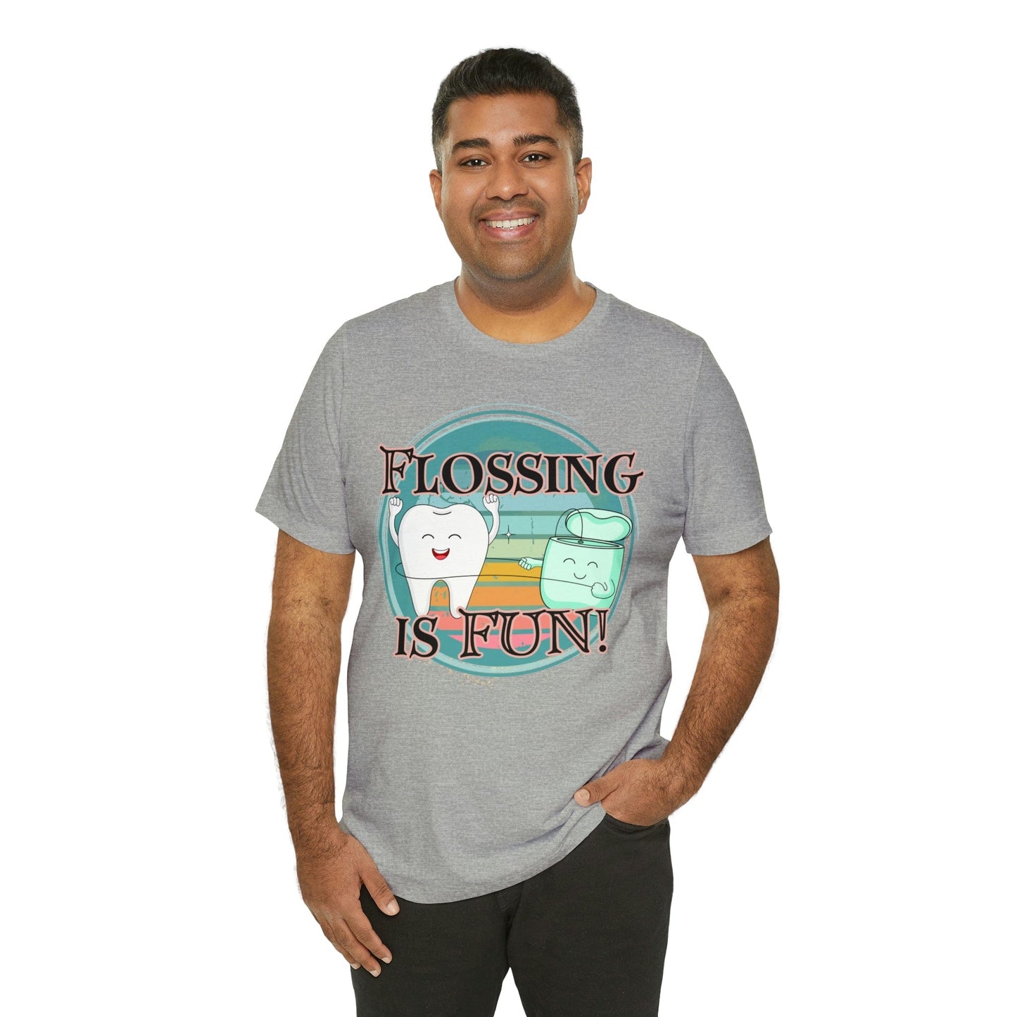 Printify T-Shirt Flossing is fun! Unisex Jersey Short Sleeve Tee