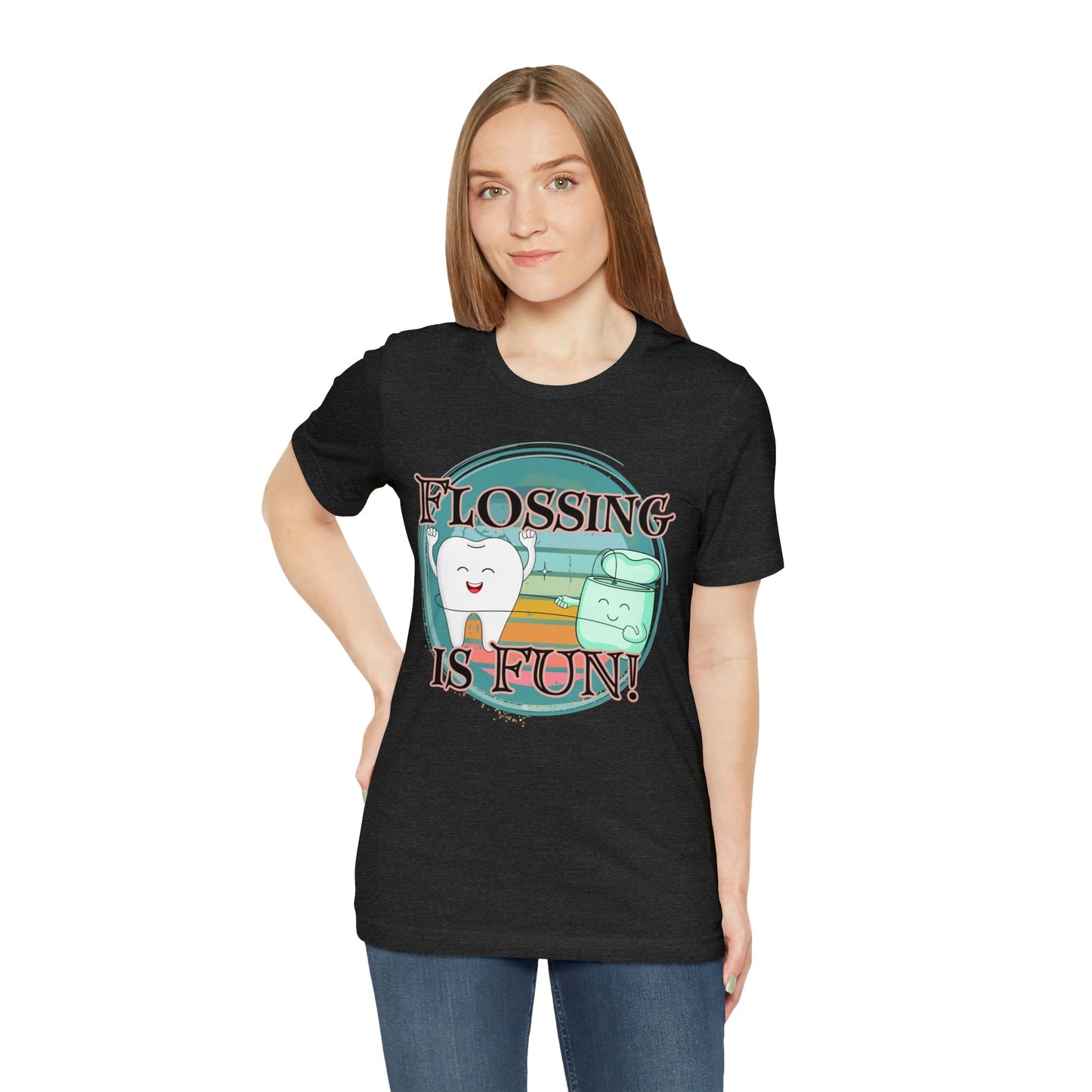 Printify T-Shirt Flossing is fun! Unisex Jersey Short Sleeve Tee