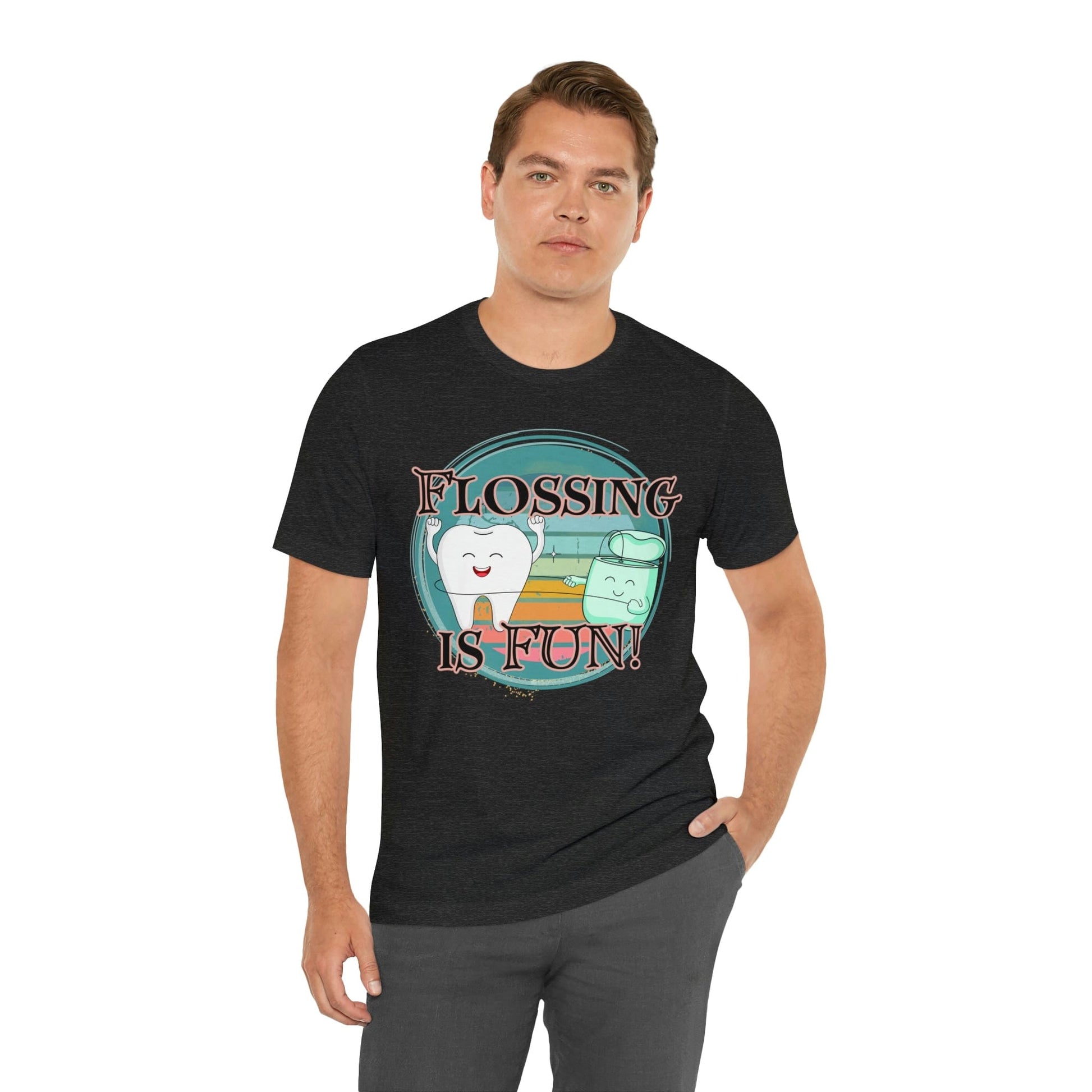 Printify T-Shirt Flossing is fun! Unisex Jersey Short Sleeve Tee