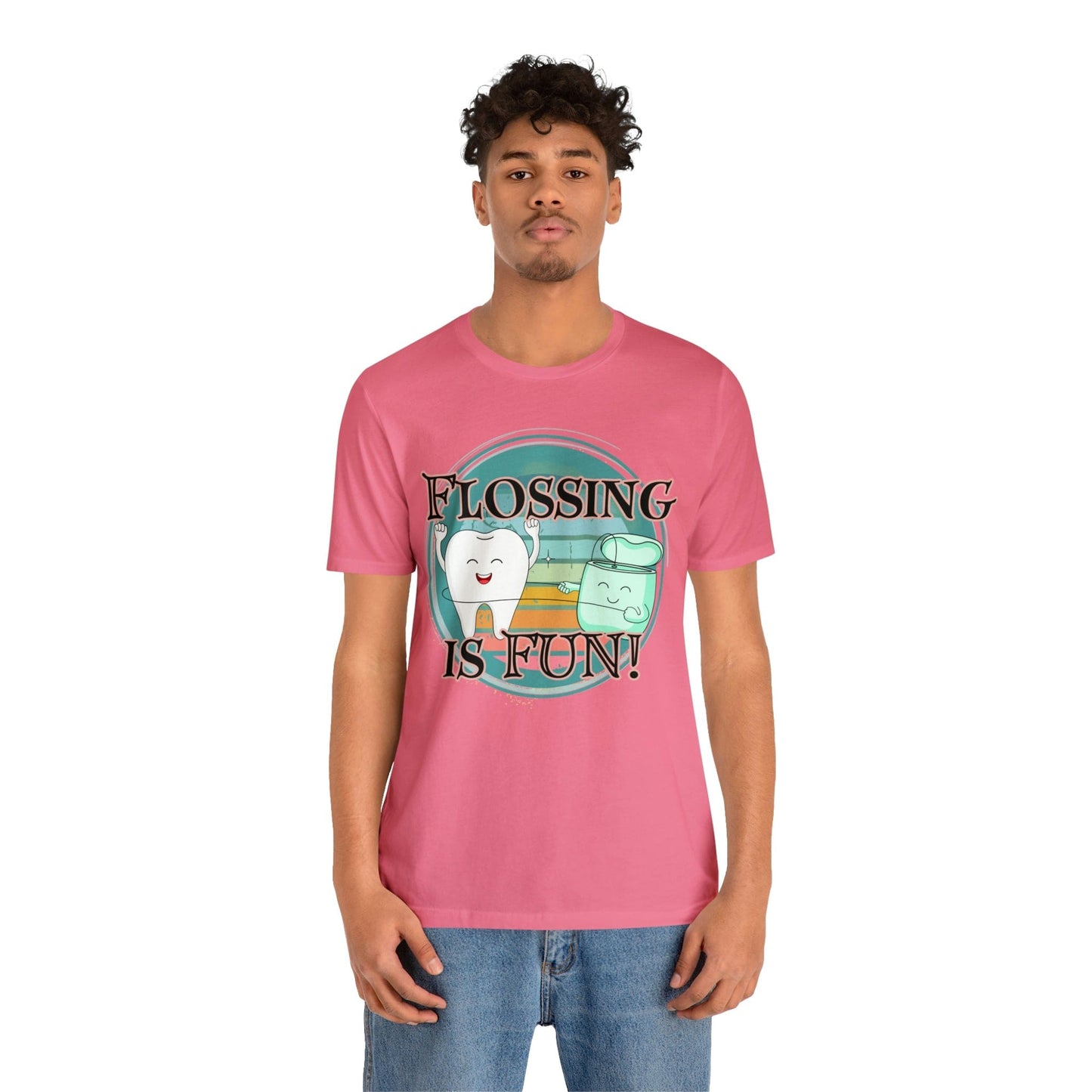 Printify T-Shirt Flossing is fun! Unisex Jersey Short Sleeve Tee