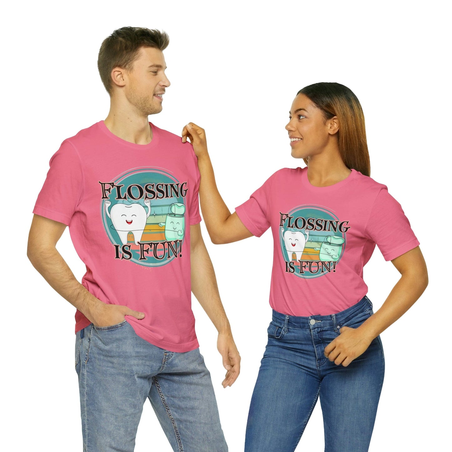 Printify T-Shirt Flossing is fun! Unisex Jersey Short Sleeve Tee