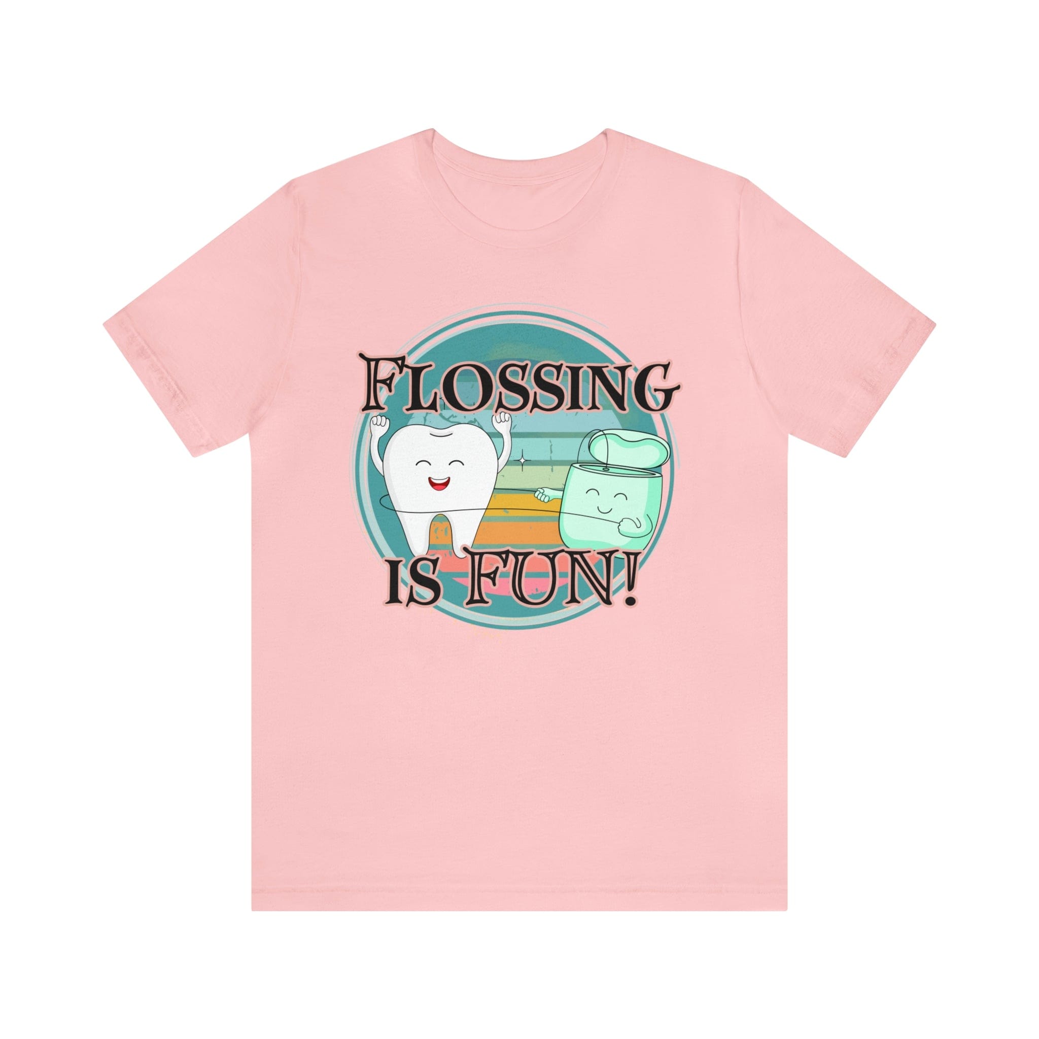 Printify T-Shirt Pink / S Flossing is fun! Unisex Jersey Short Sleeve Tee
