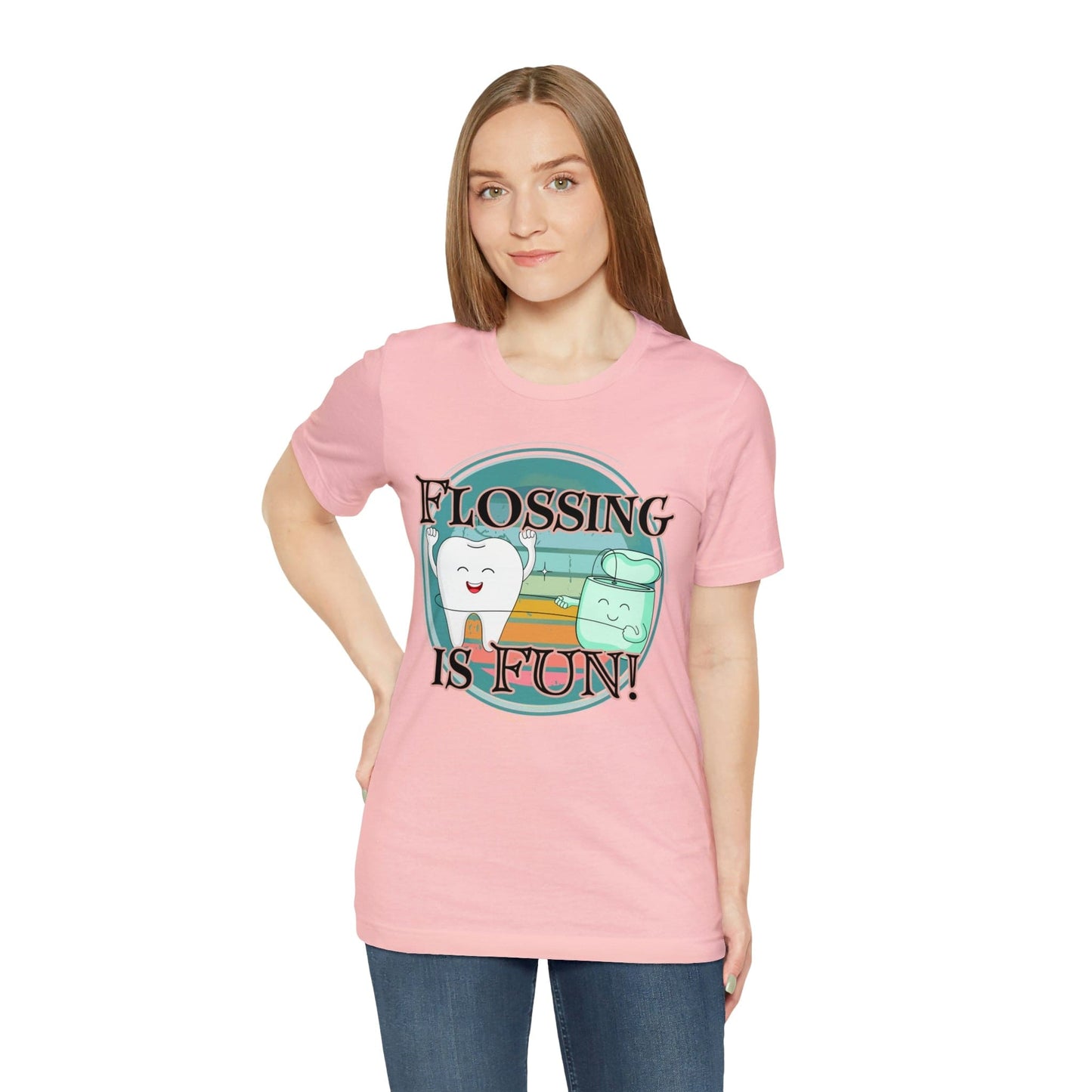 Printify T-Shirt Flossing is fun! Unisex Jersey Short Sleeve Tee