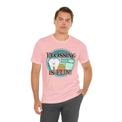 Printify T-Shirt Flossing is fun! Unisex Jersey Short Sleeve Tee