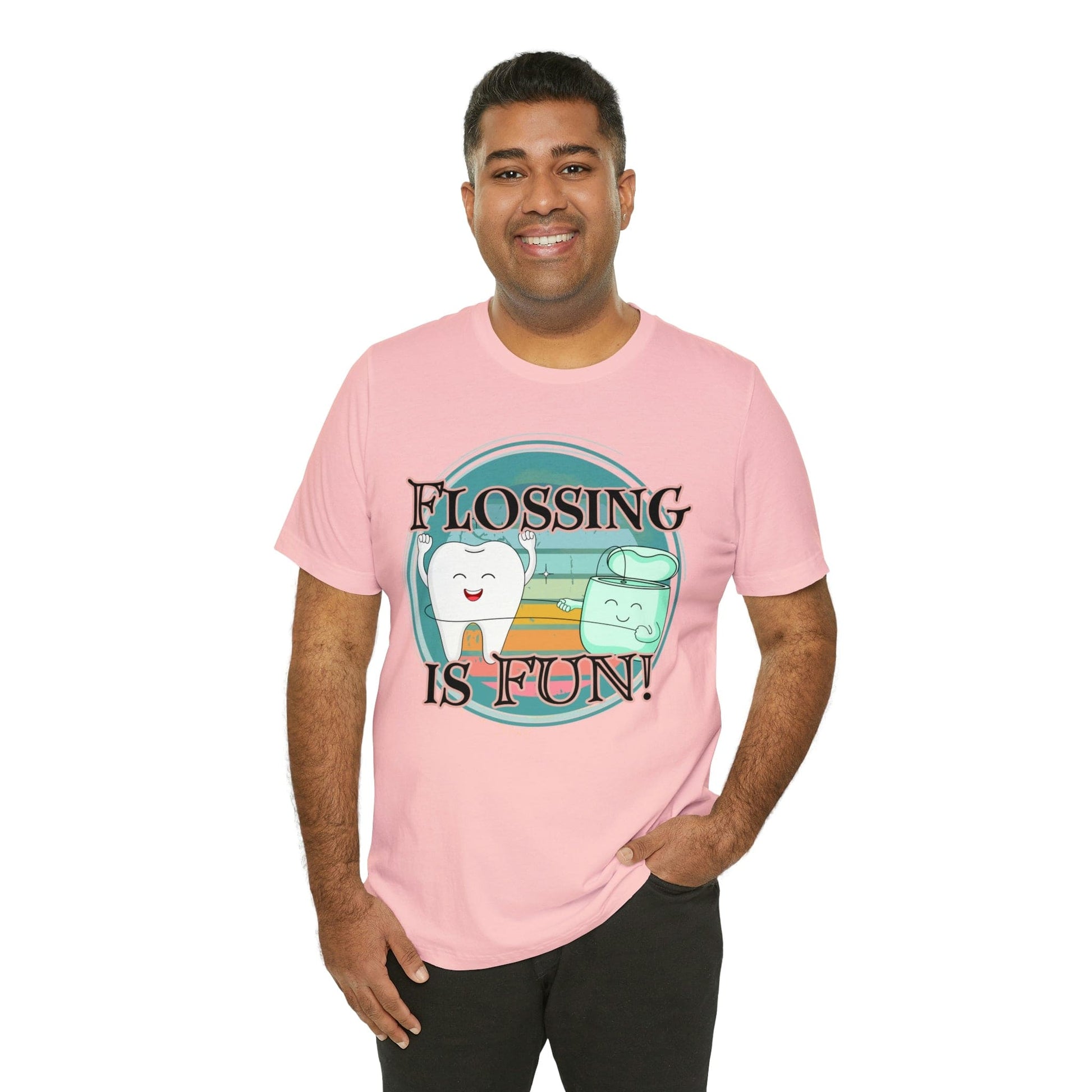 Printify T-Shirt Flossing is fun! Unisex Jersey Short Sleeve Tee