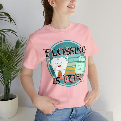 Printify T-Shirt Flossing is fun! Unisex Jersey Short Sleeve Tee