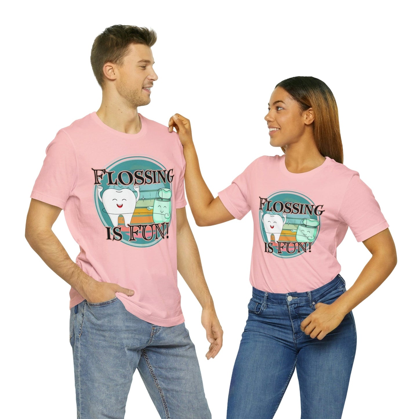 Printify T-Shirt Flossing is fun! Unisex Jersey Short Sleeve Tee