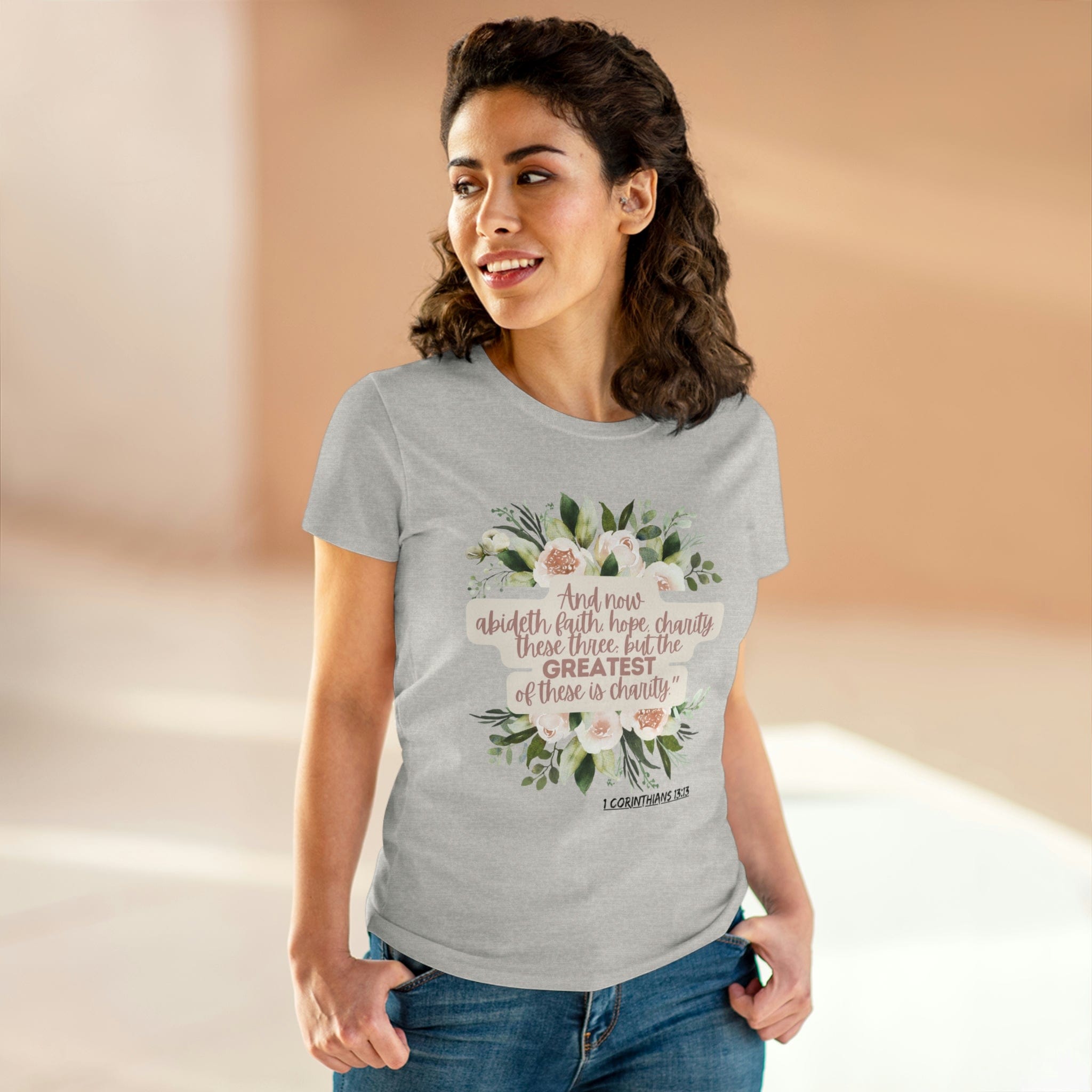 Printify T-Shirt Greatest is Love - Women's Midweight Cotton Tee